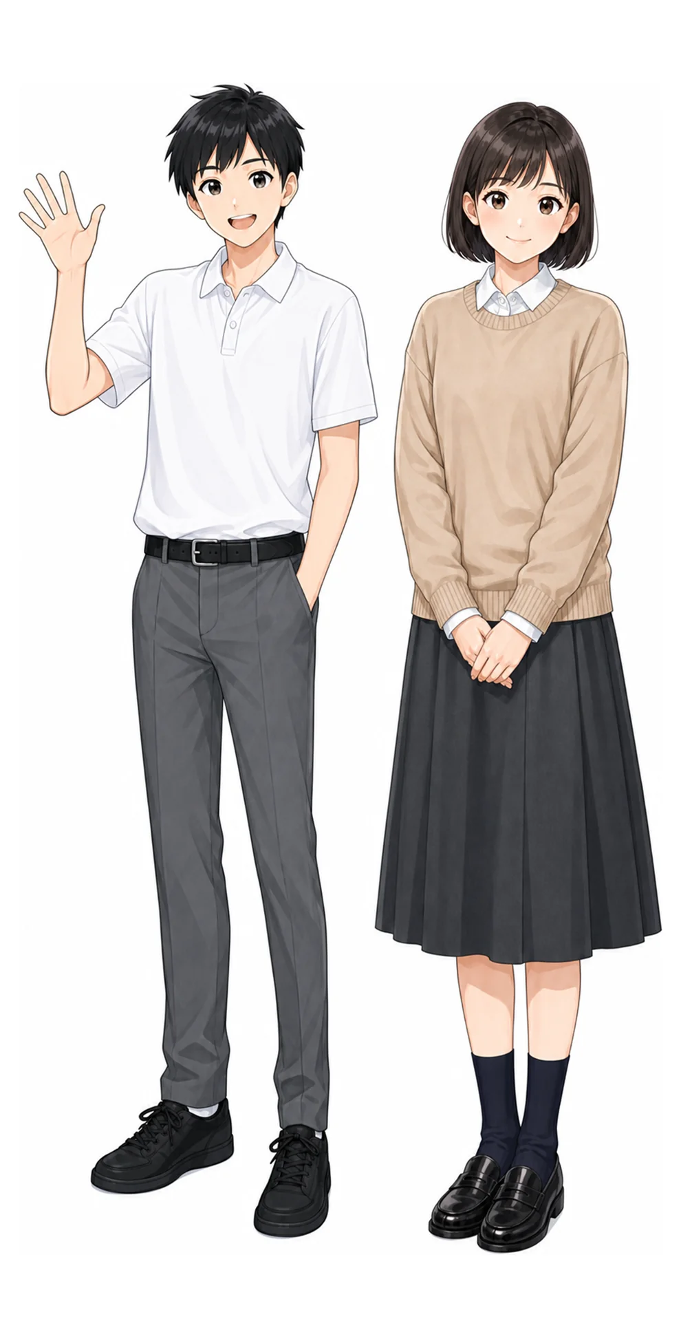 東京大学教育学部附属中等教育学校の私服(制服なし)イラスト