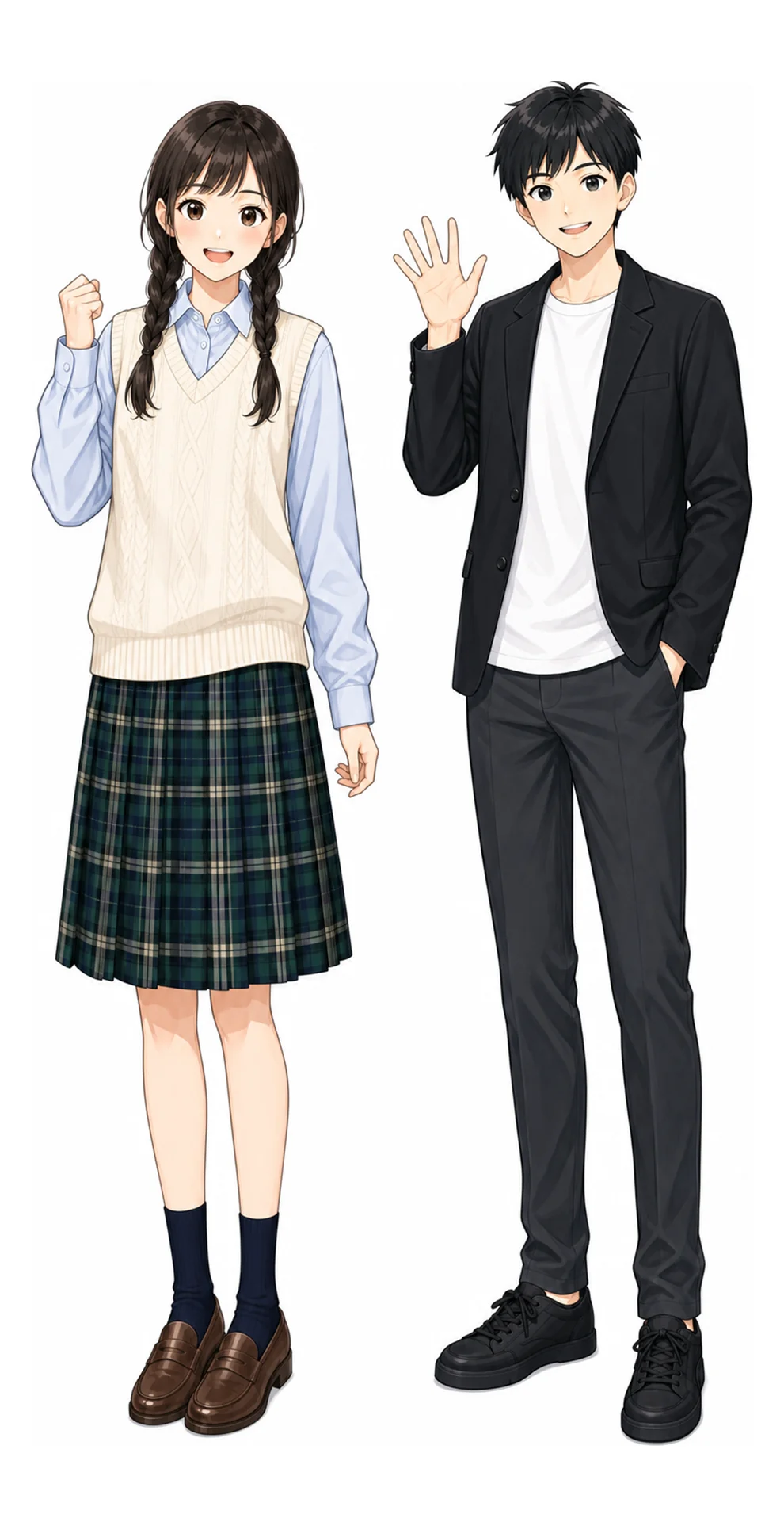 北園の私服（制服なし）イラスト