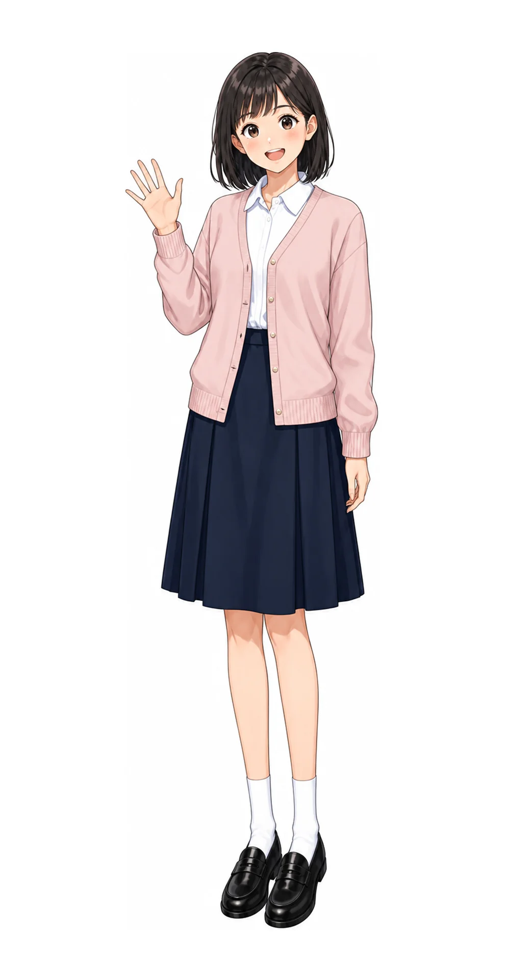 女子学院の私服(制服なし)イラスト