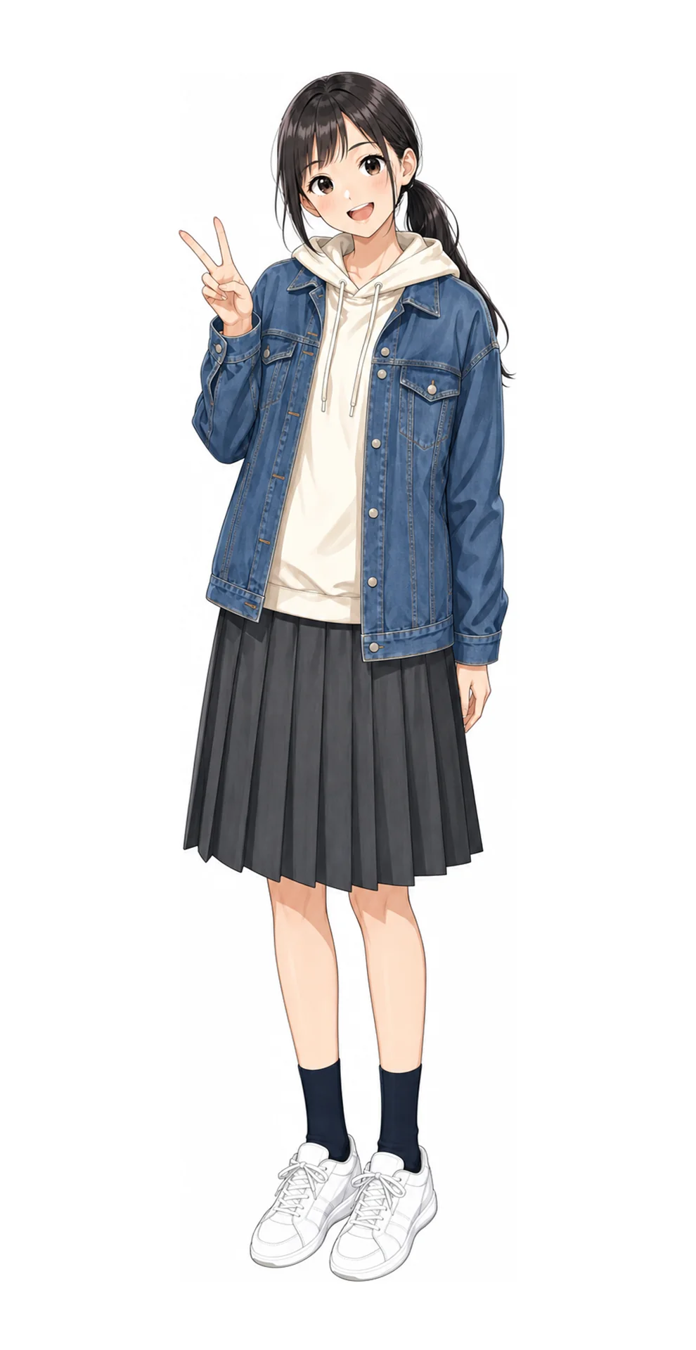 恵泉女学園の私服(制服なし)イラスト