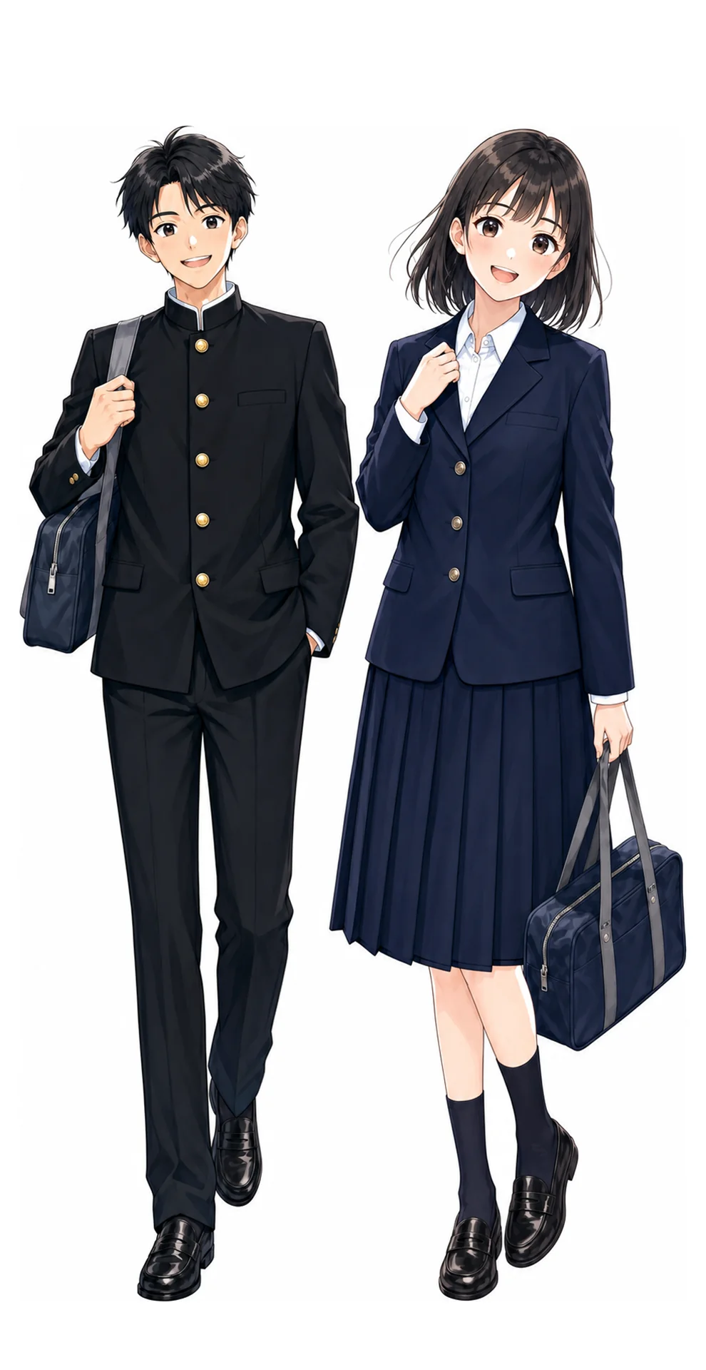 日比谷の制服(男子・女子)イラスト