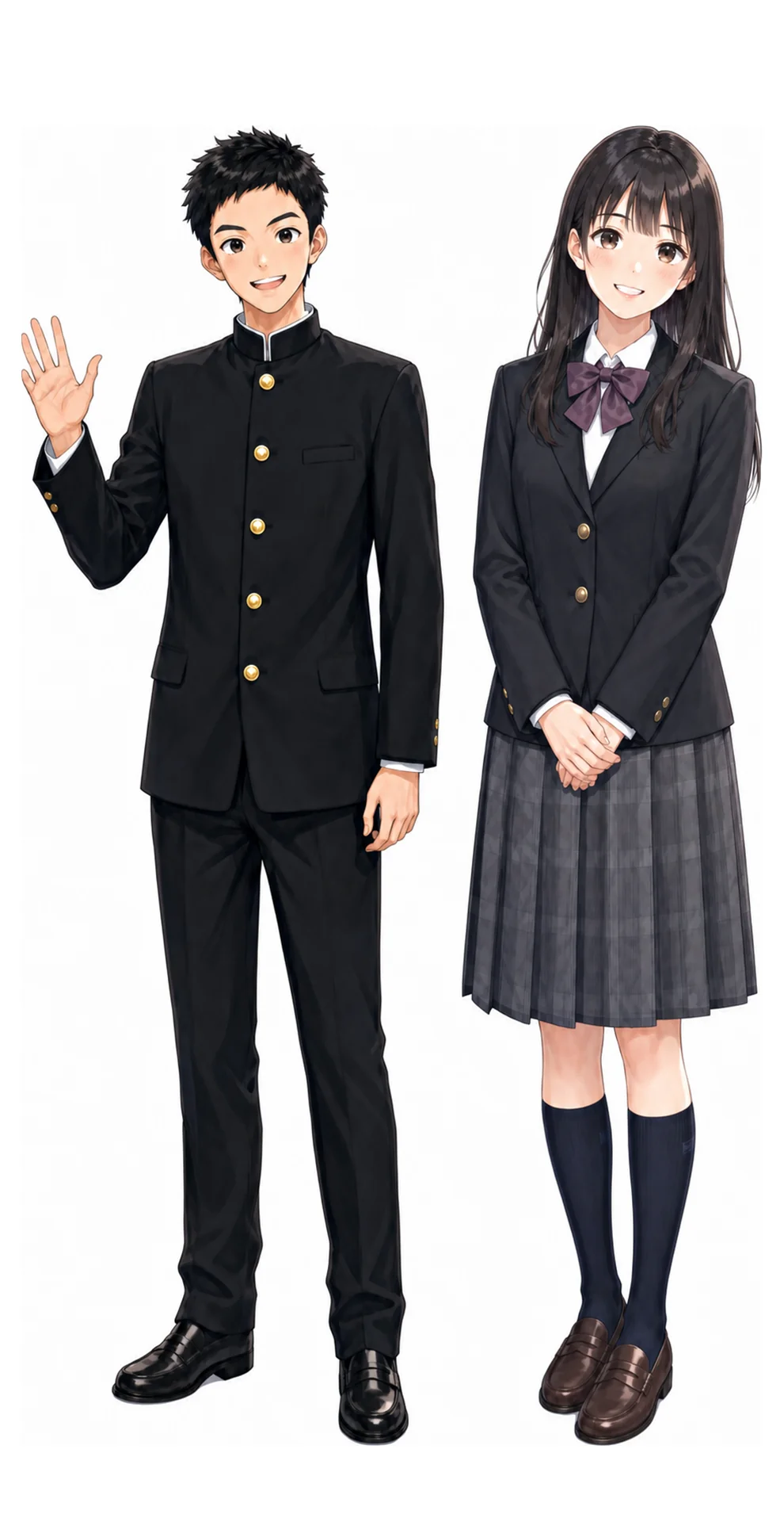 大崎の制服(男子・女子)イラスト