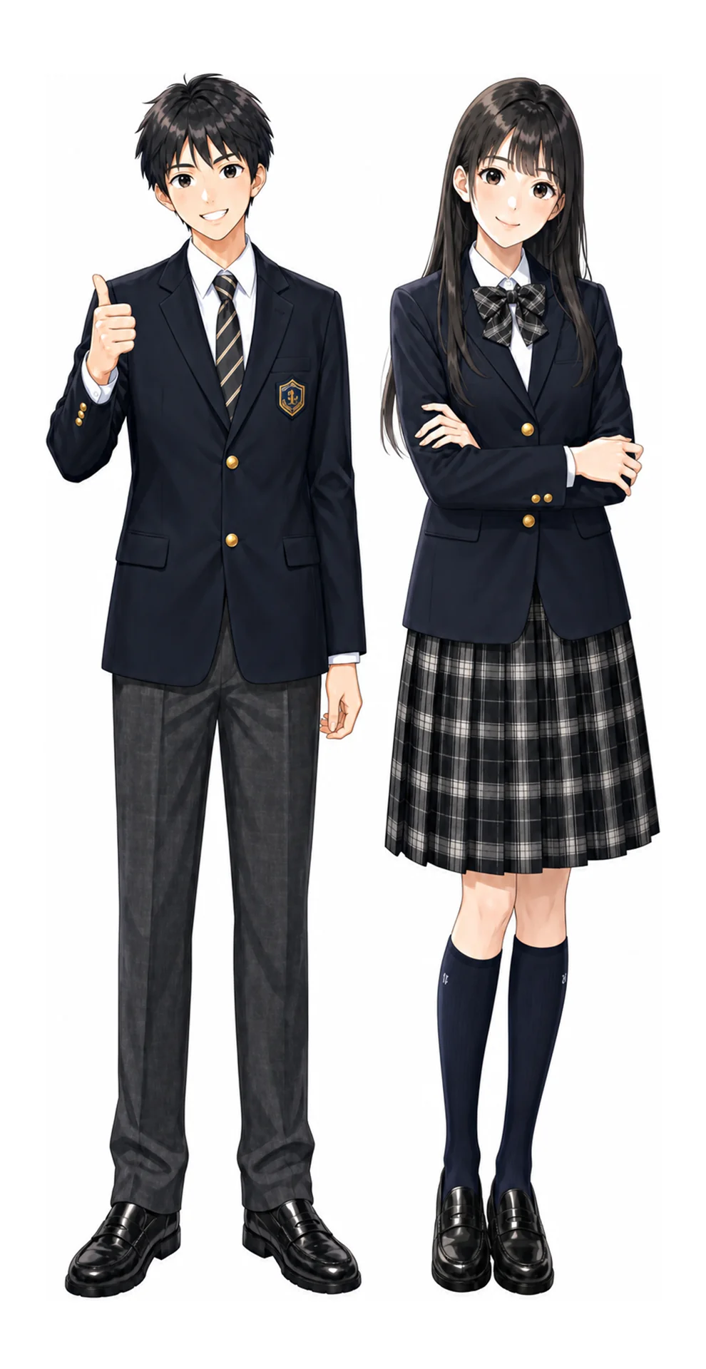 日本工業大学駒場の制服(男子・女子)イラスト