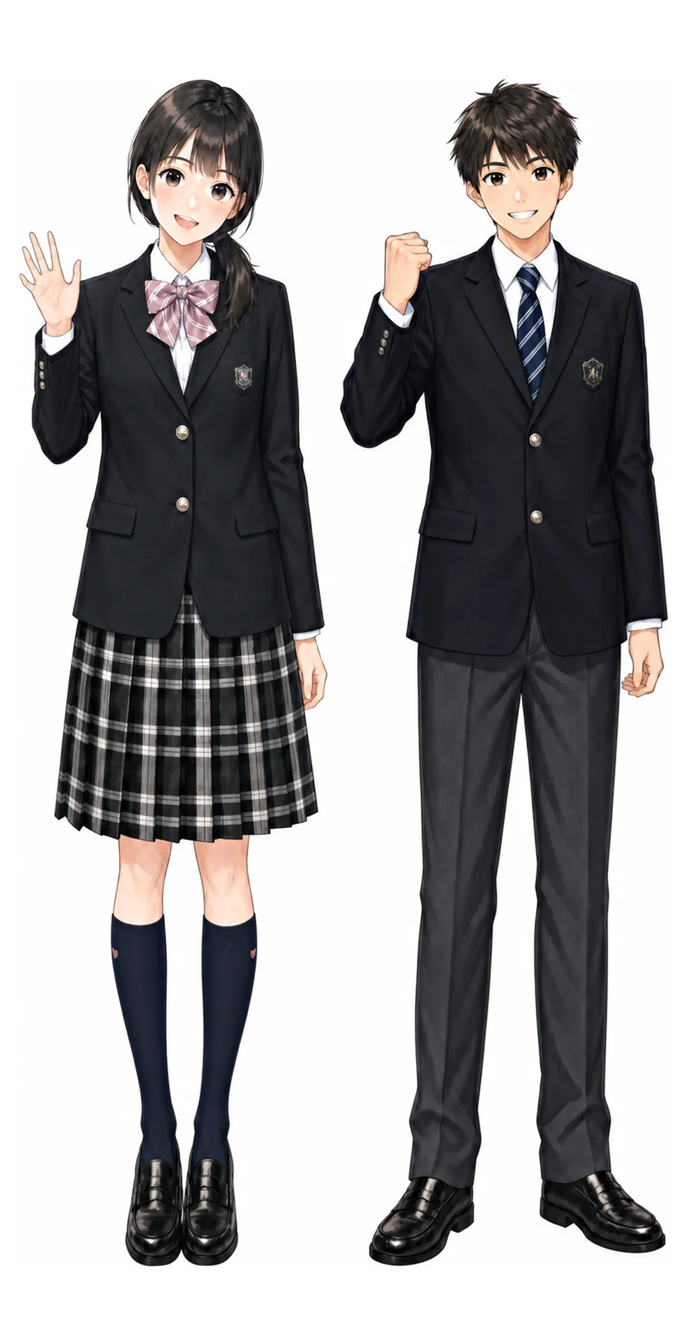 目黒日本大学の制服(男子・女子)イラスト