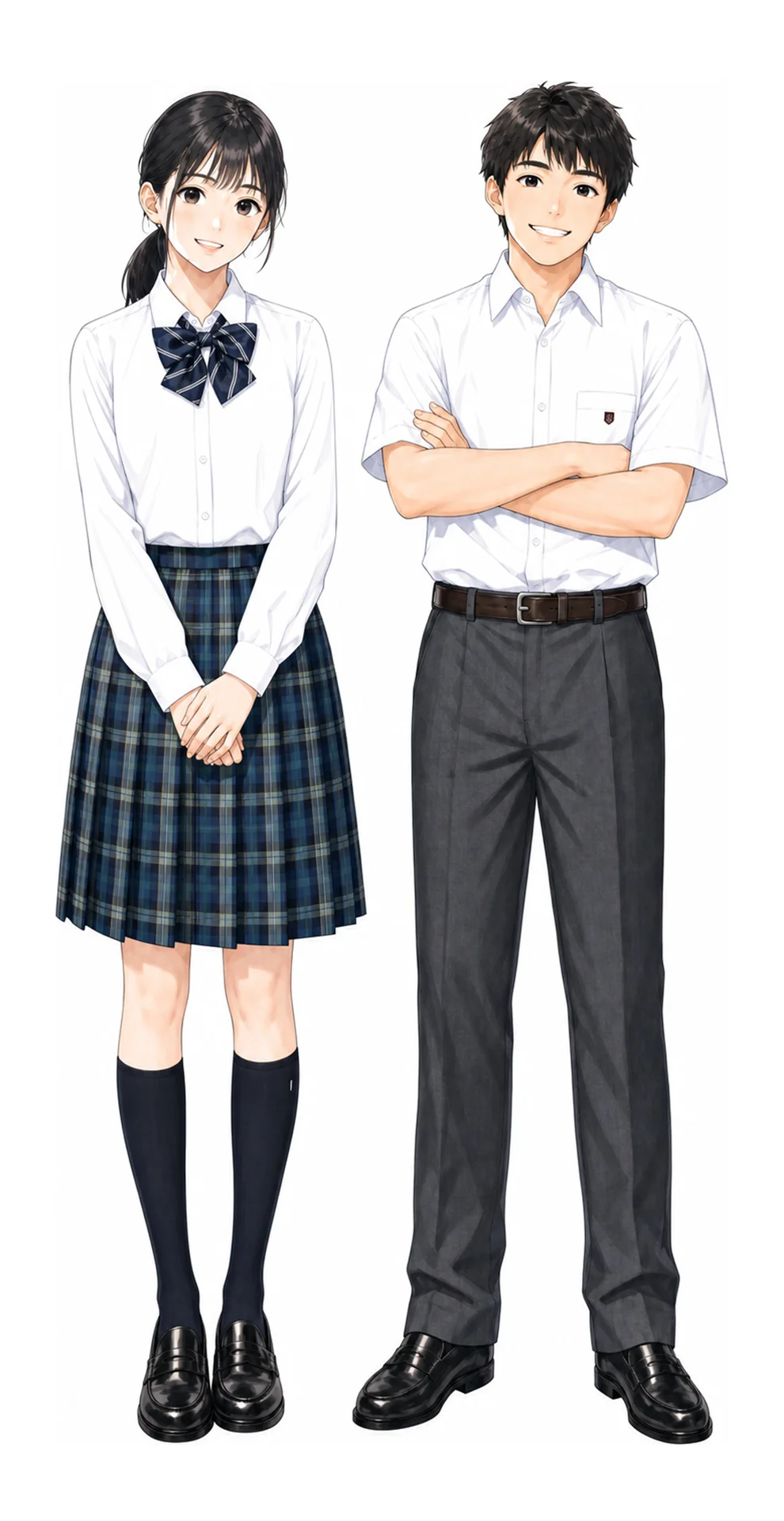 蒲田の制服(男子・女子)イラスト