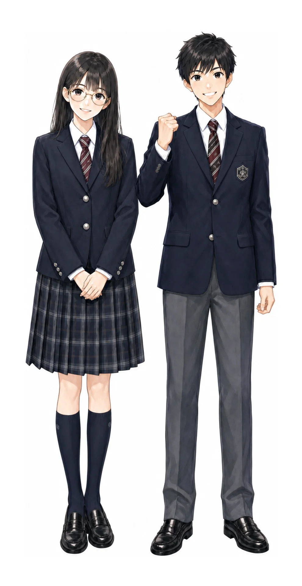 六郷工科の制服(男子・女子)イラスト