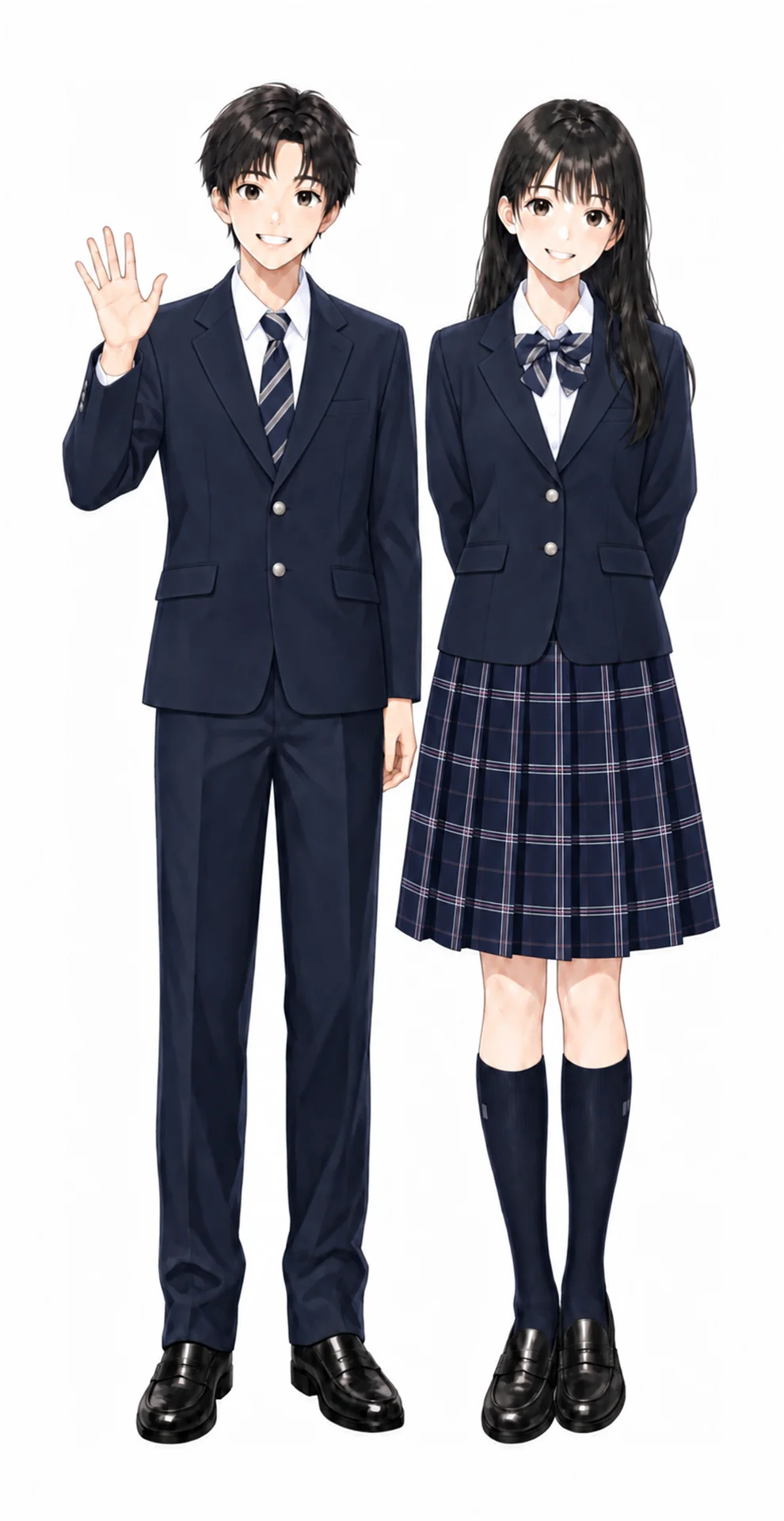 大田桜台の制服(男子・女子)イラスト