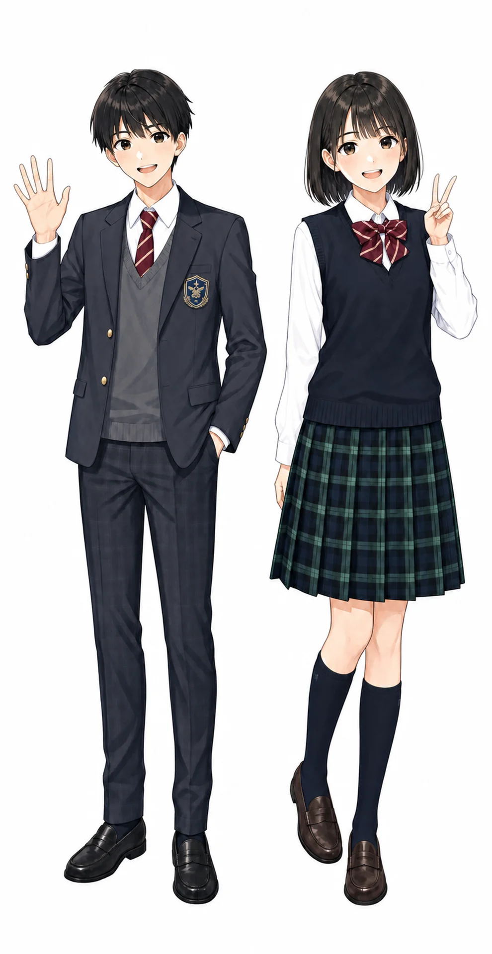 東京の制服(男子・女子)イラスト