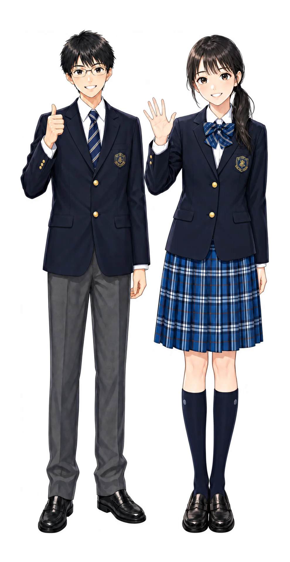 立正大学付属立正の制服(男子・女子)イラスト