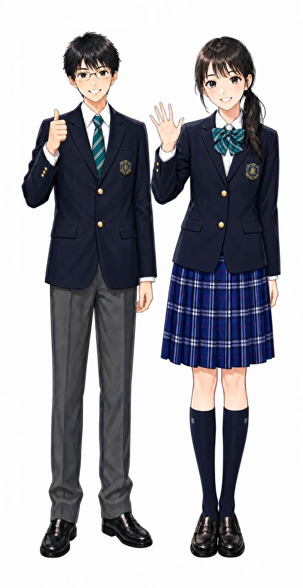 立正大学付属立正の制服(男子・女子)イラスト