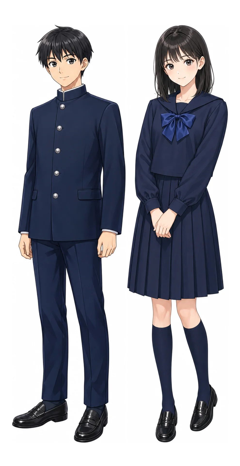 東京学芸大学附属の制服(男子・女子)イラスト