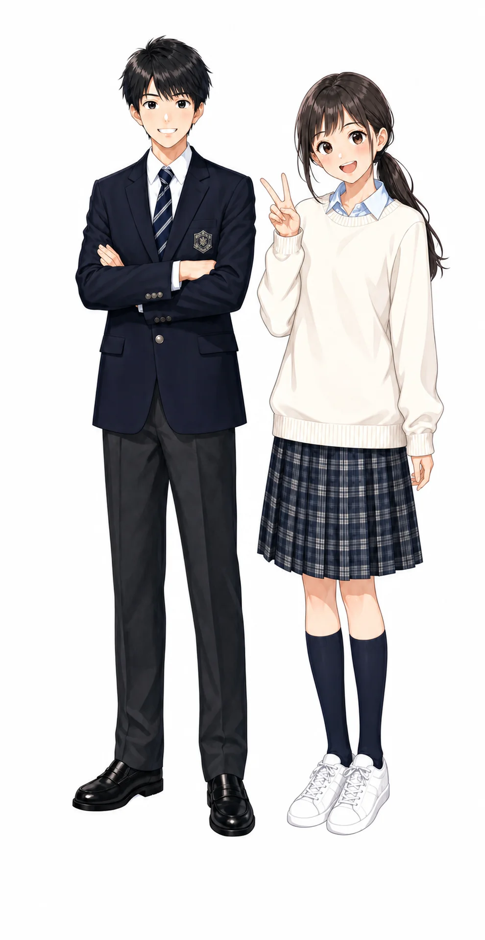 成城学園の制服(男子・女子)イラスト