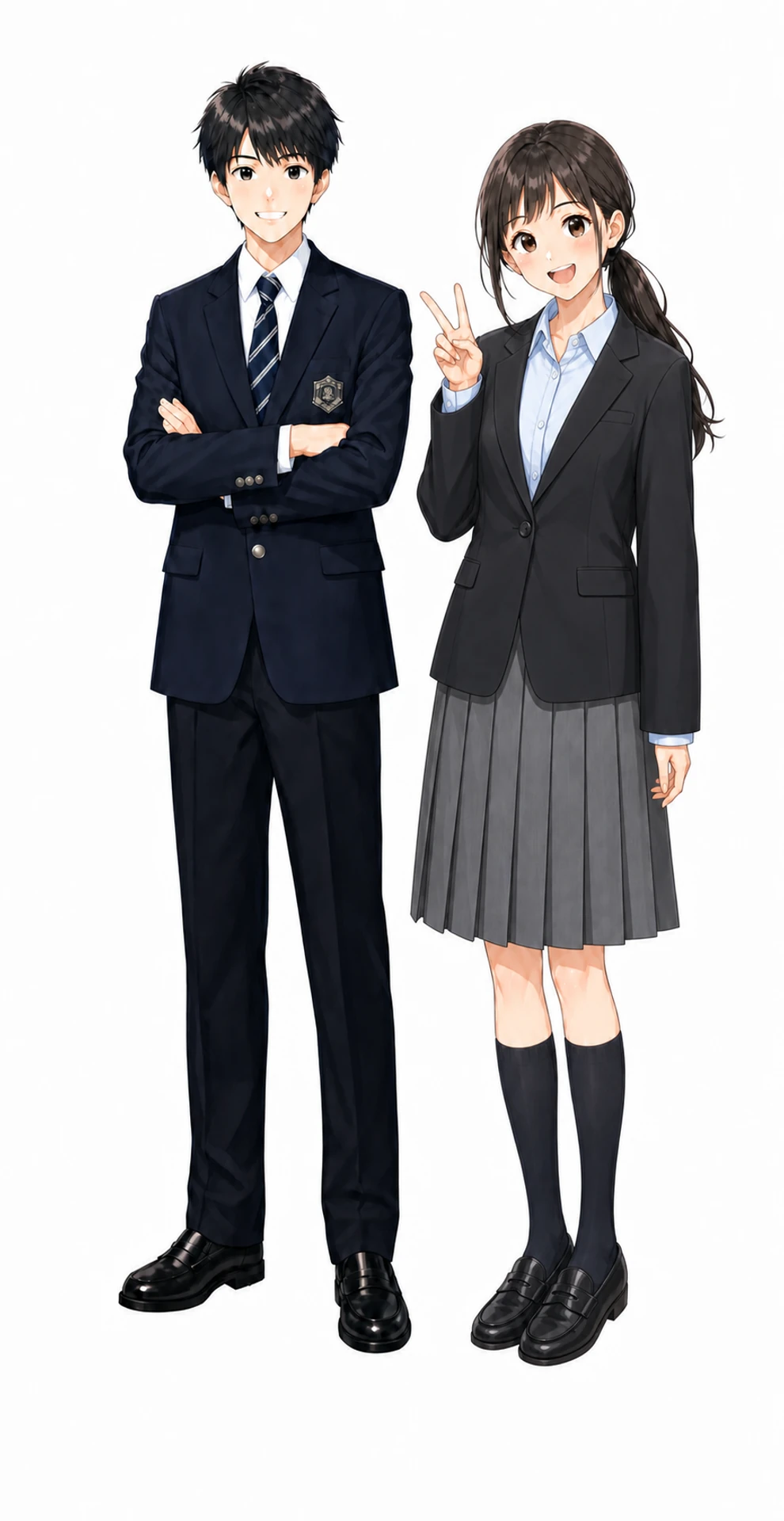 成城学園の制服(男子・女子)イラスト