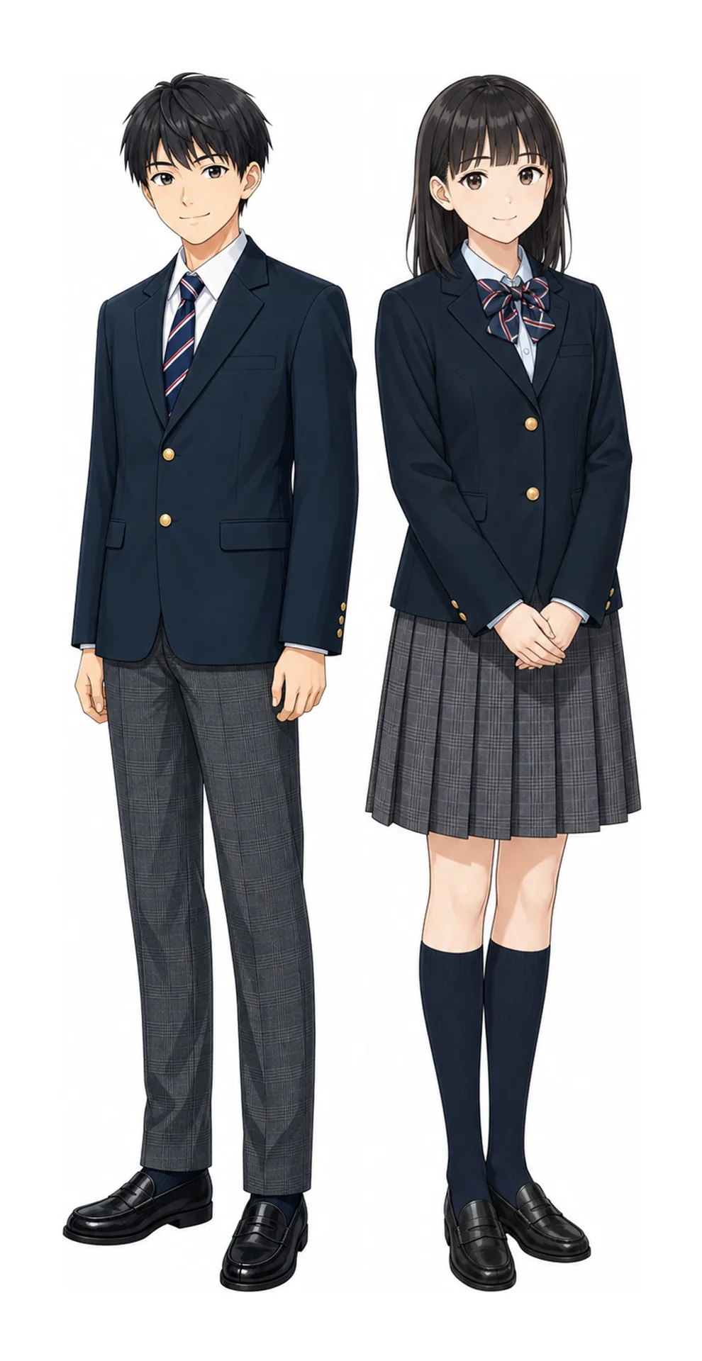 大東学園の制服(男子・女子)イラスト