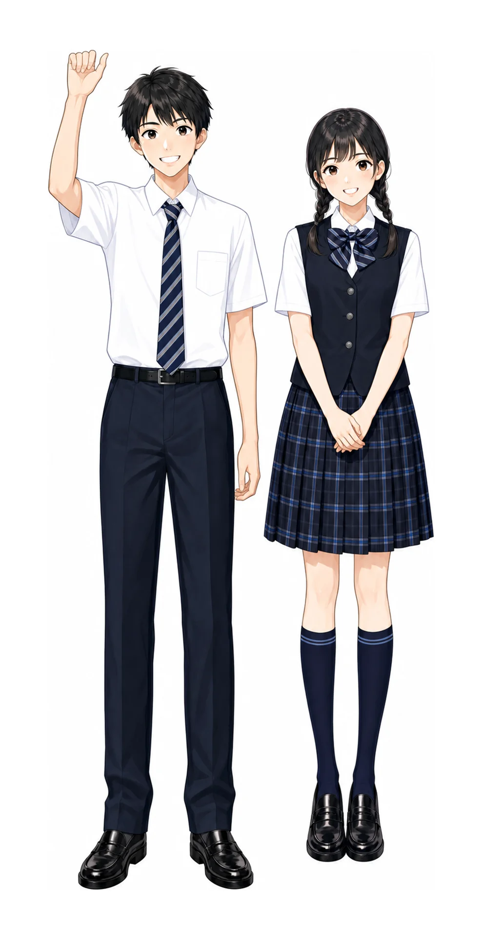 東京都市大学等々力の制服(男子・女子)イラスト