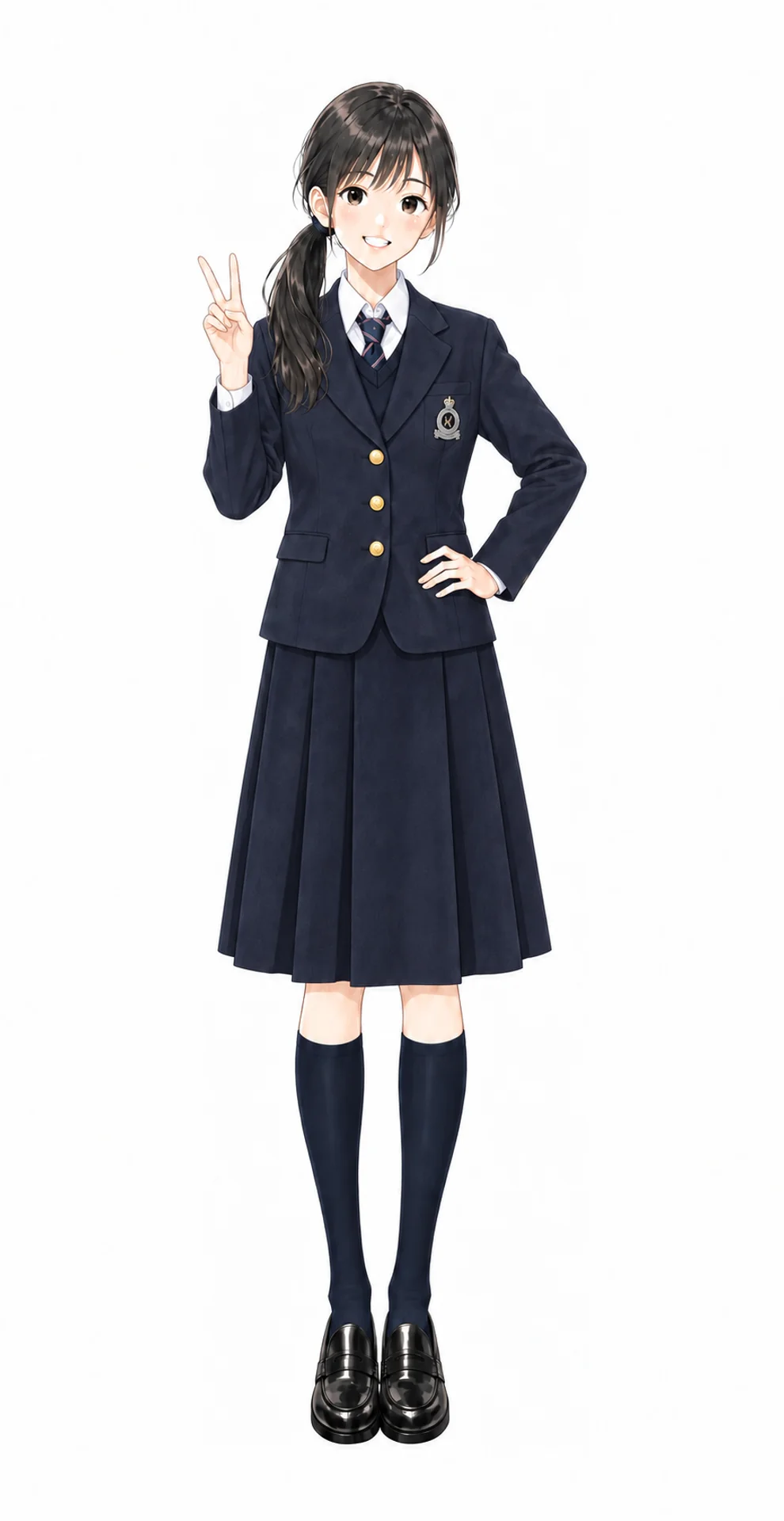 日本女子体育大学附属二階堂の女子制服イラスト