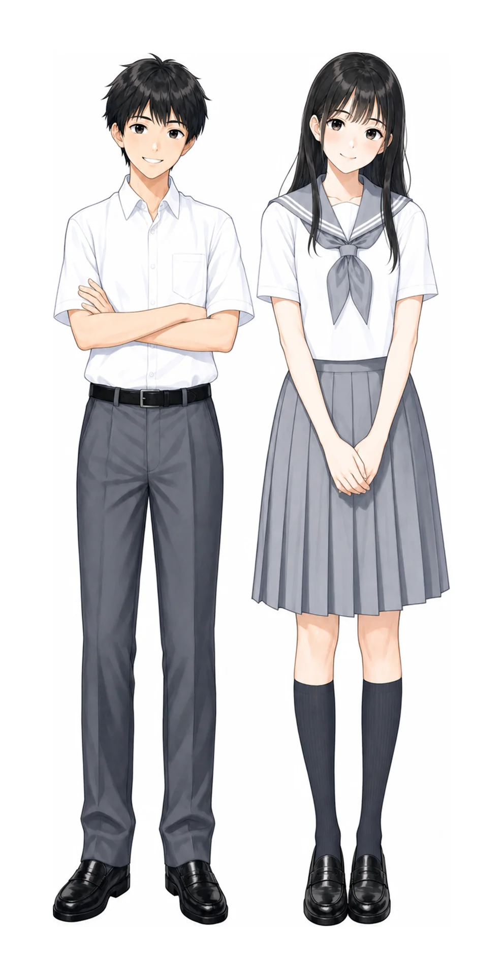 日本大学櫻丘の制服(男子・女子)イラスト
