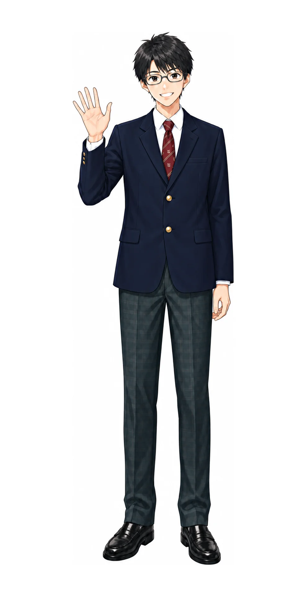 科学技術学園の男子制服イラスト