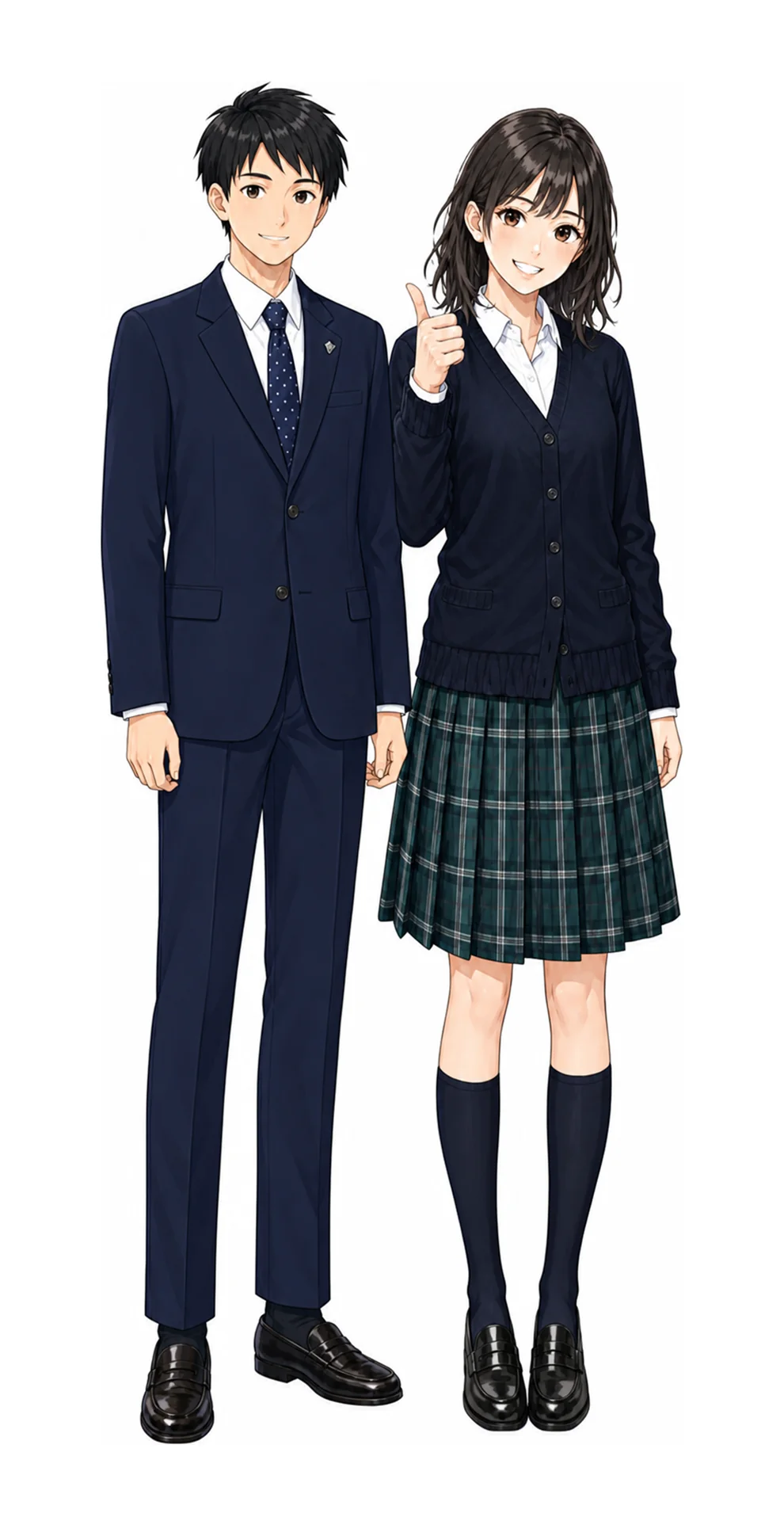 青山学院の制服(男子・女子)イラスト