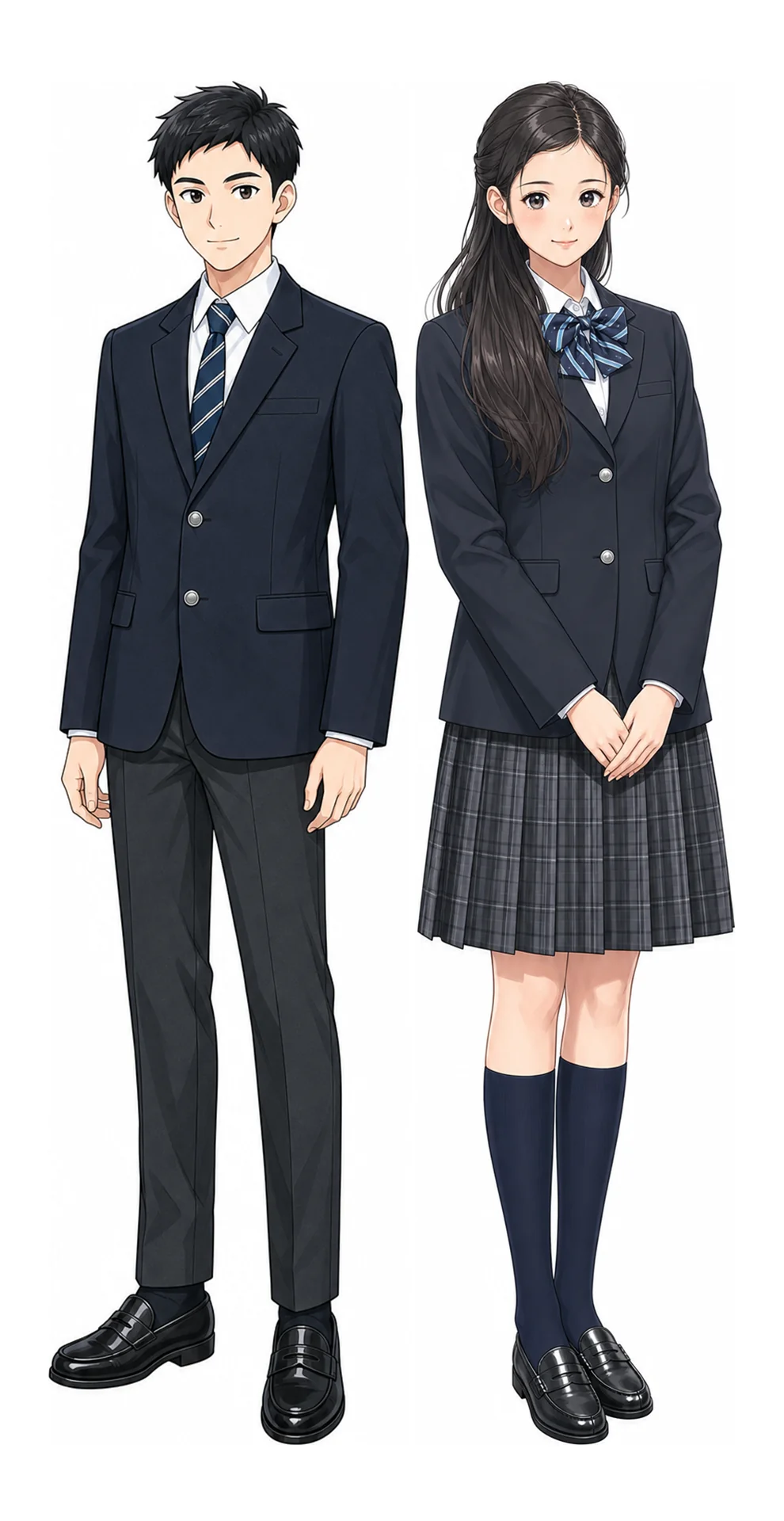 鷺宮の制服(男子・女子)イラスト