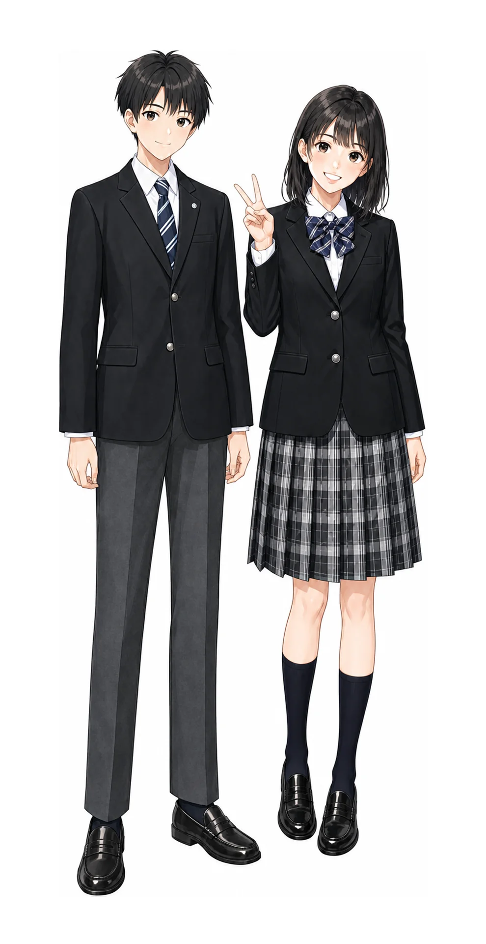 農芸の制服(男子・女子)イラスト