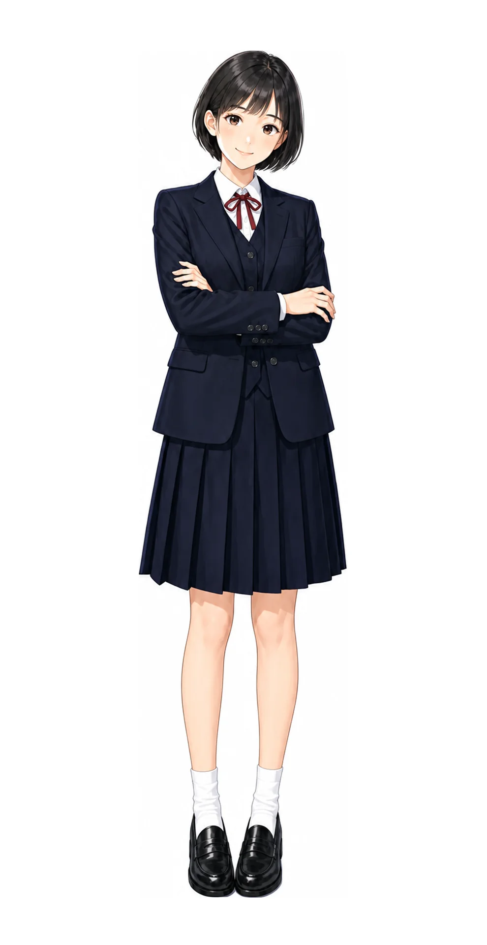 女子美術大学付属の女子制服イラスト