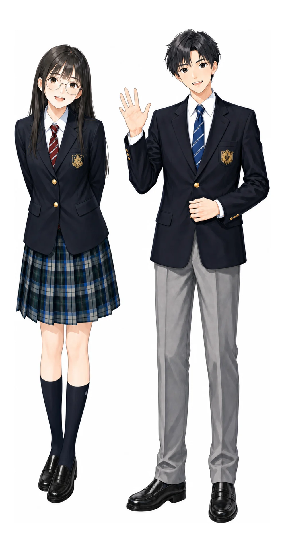 杉並学院の制服(男子・女子)イラスト