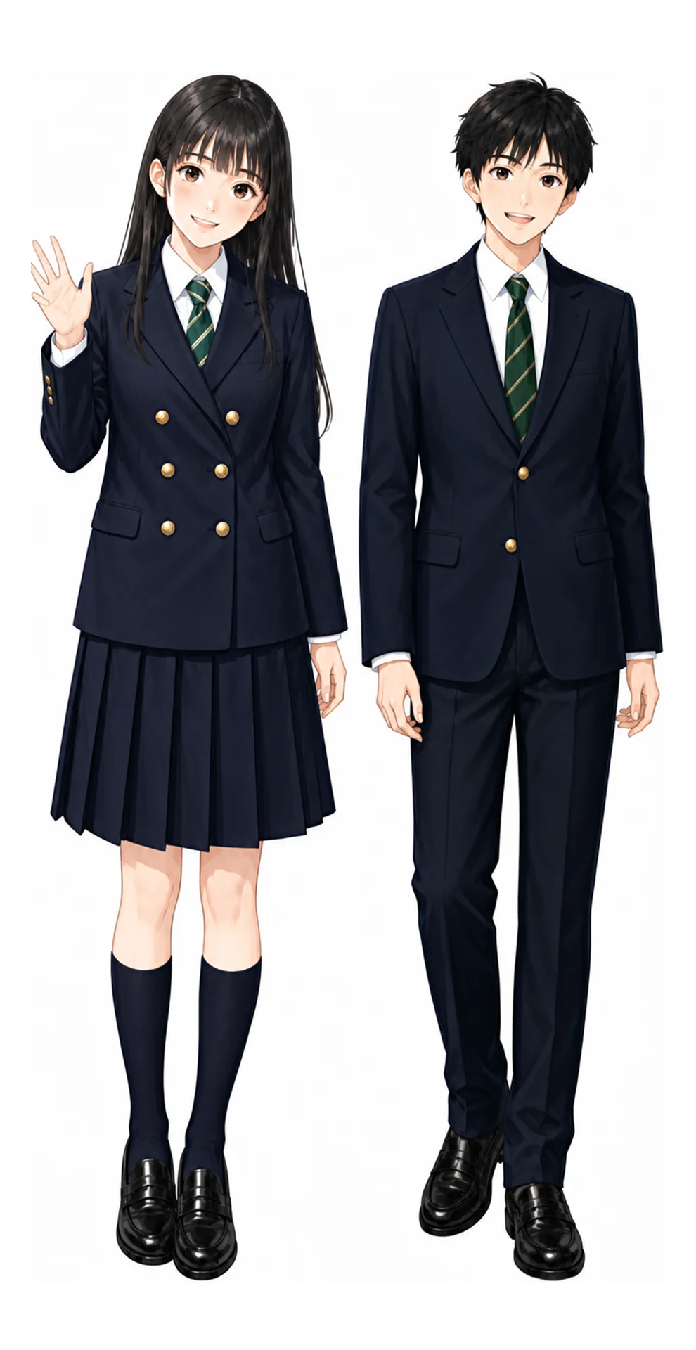 中央大学杉並の制服(男子・女子)イラスト