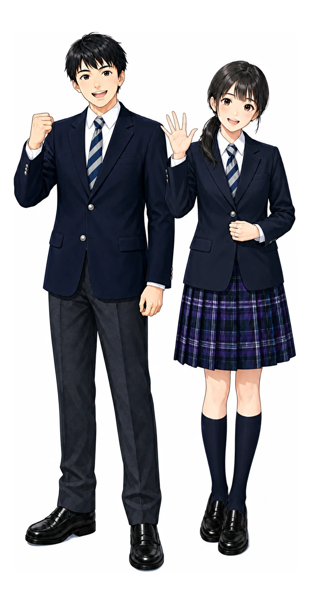 東京立正の制服(男子・女子)イラスト