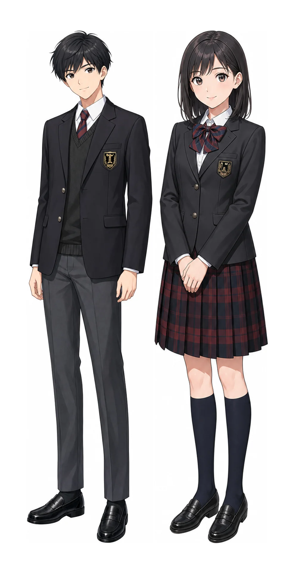 豊島の制服(男子・女子)イラスト