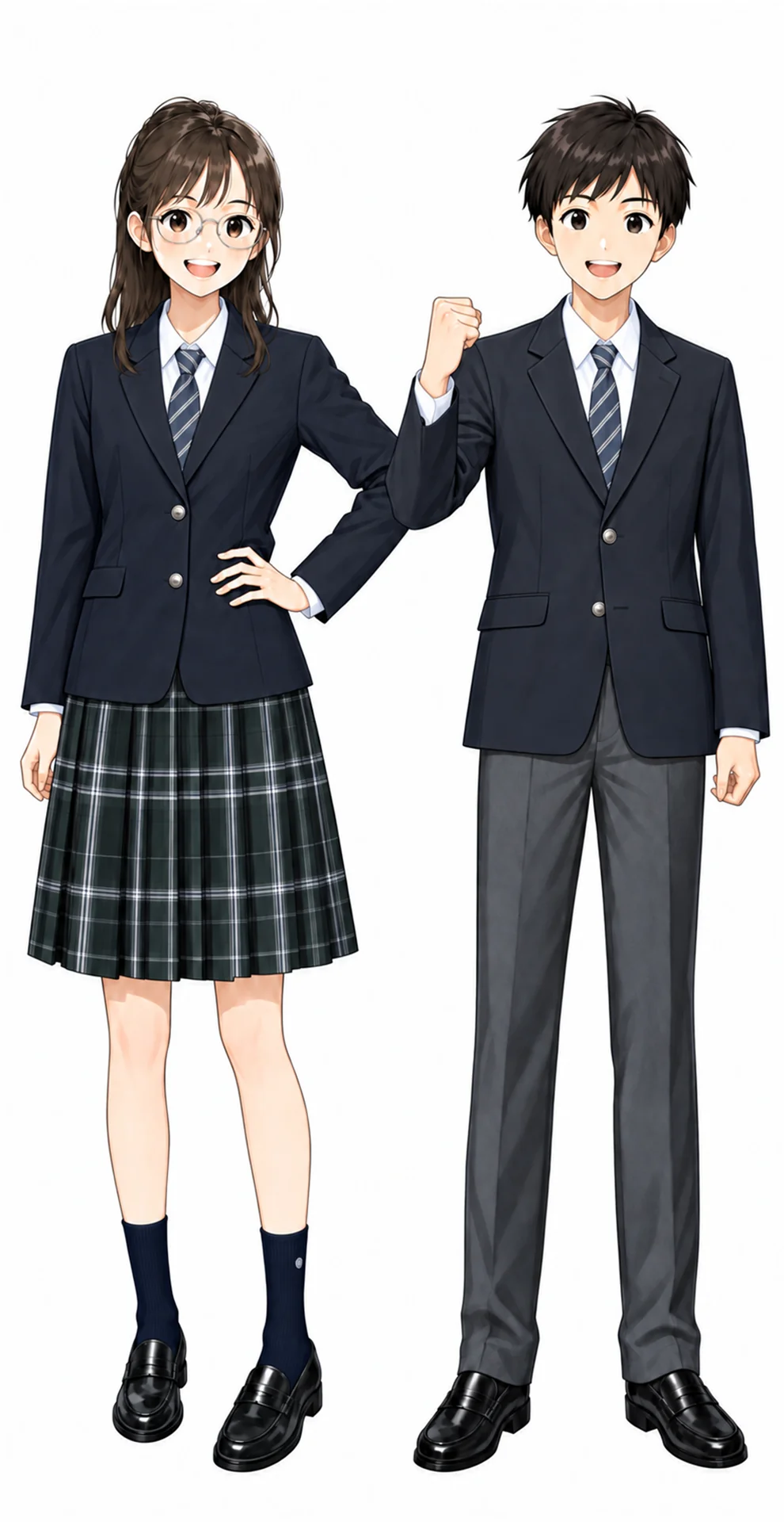 淑徳巣鴨の制服(男子・女子)イラスト