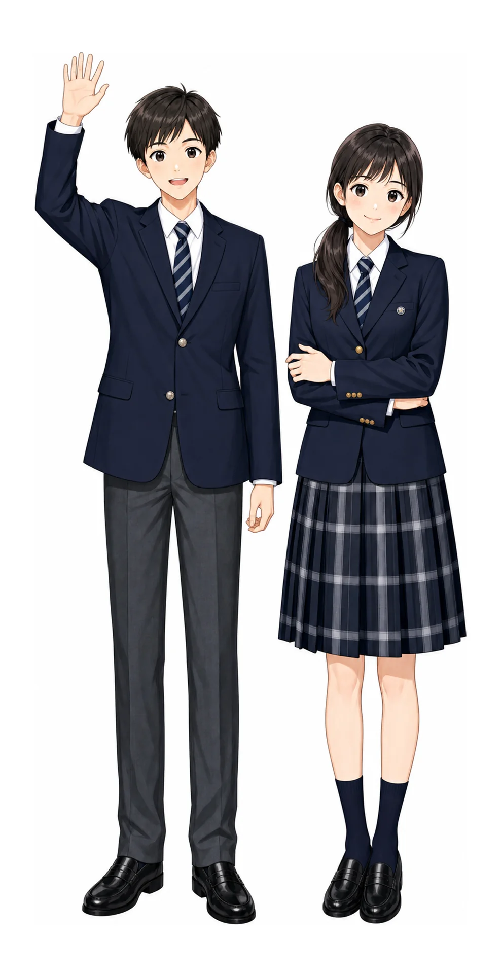城西大学附属城西の制服(男子・女子)イラスト