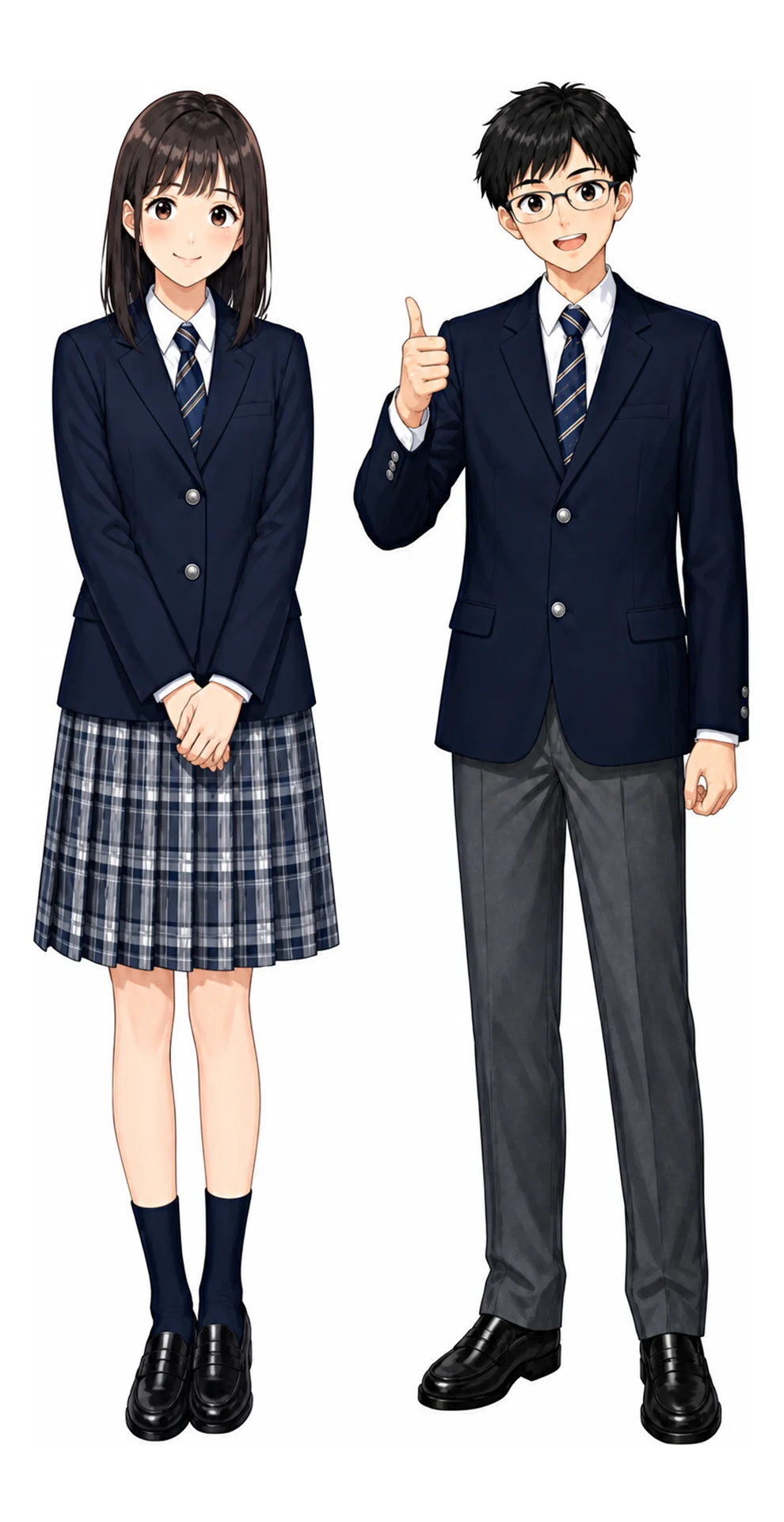 豊南の制服(男子・女子)イラスト