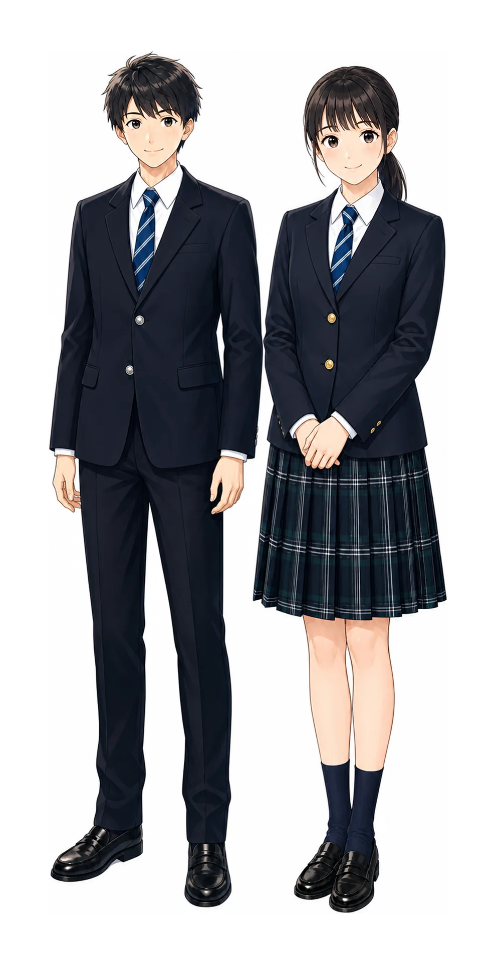 三田の制服(男子・女子)イラスト