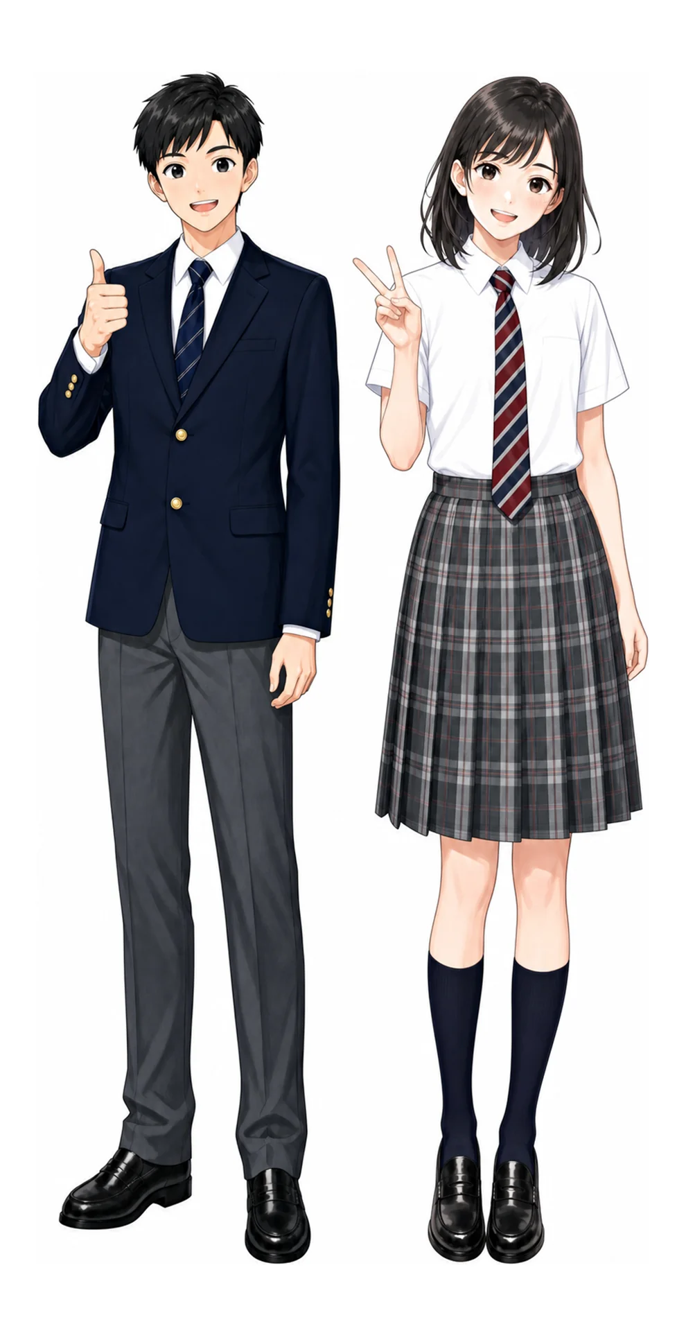高島の制服（男子・女子）イラスト