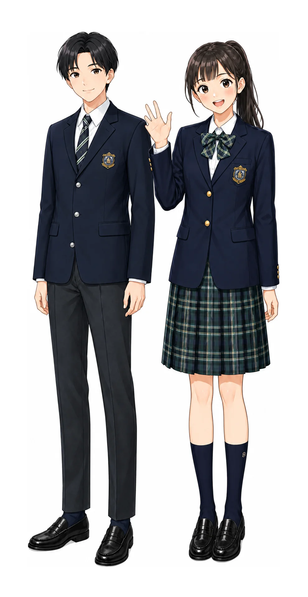 大東文化大学第一の制服(男子・女子)イラスト