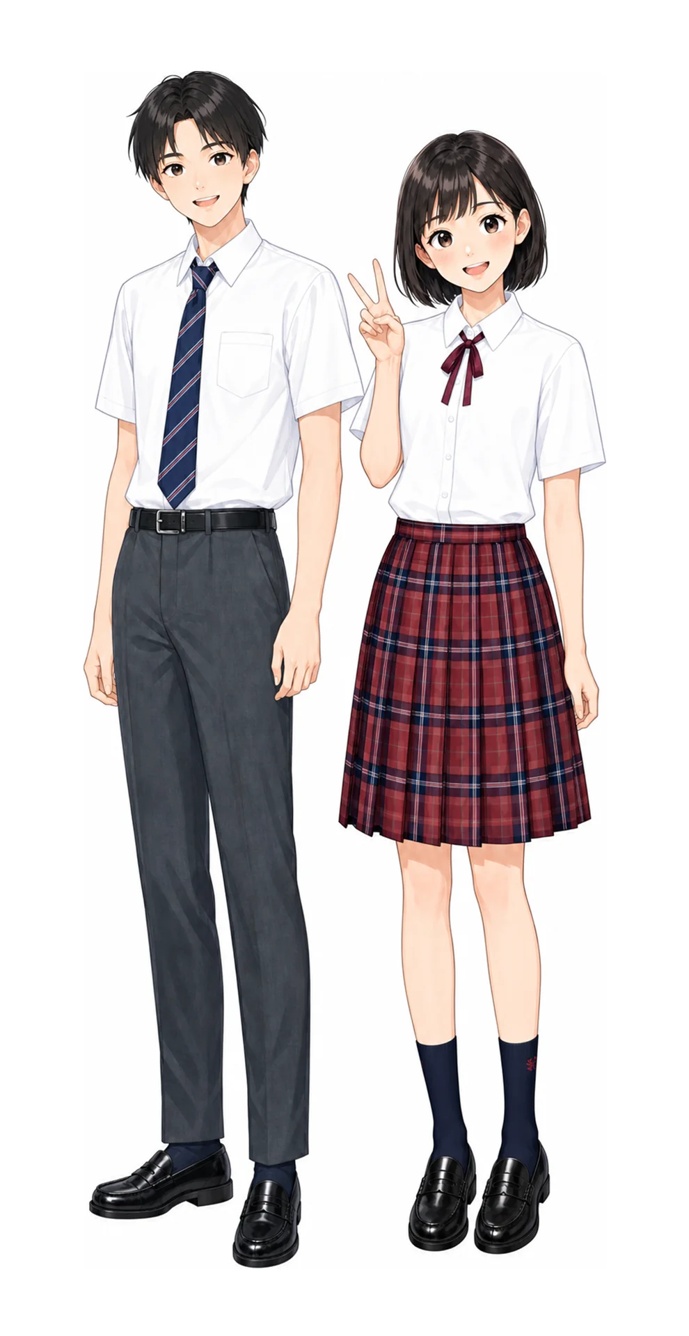 帝京の制服(男子・女子)イラスト