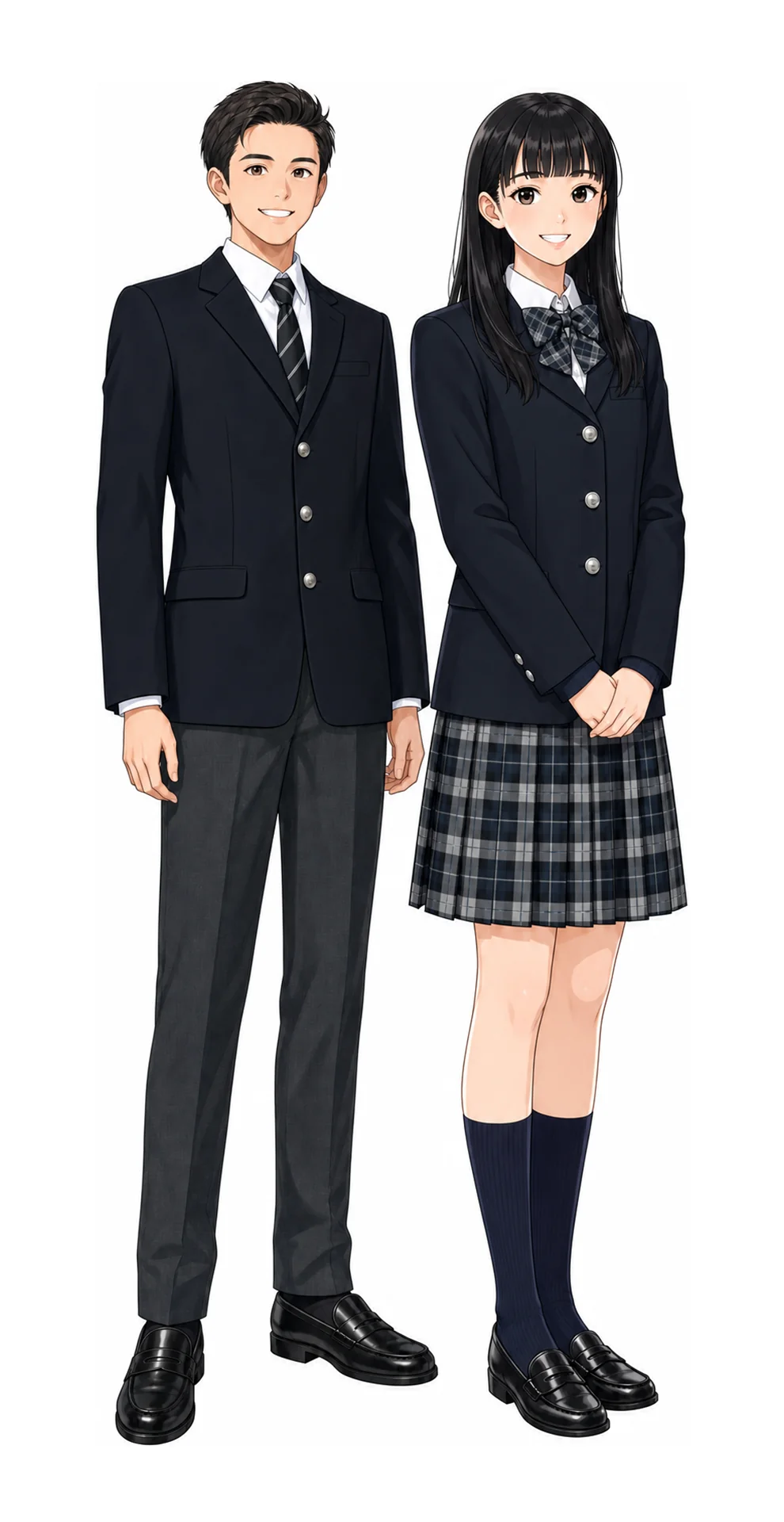 世田谷総合の制服(男子・女子)イラスト