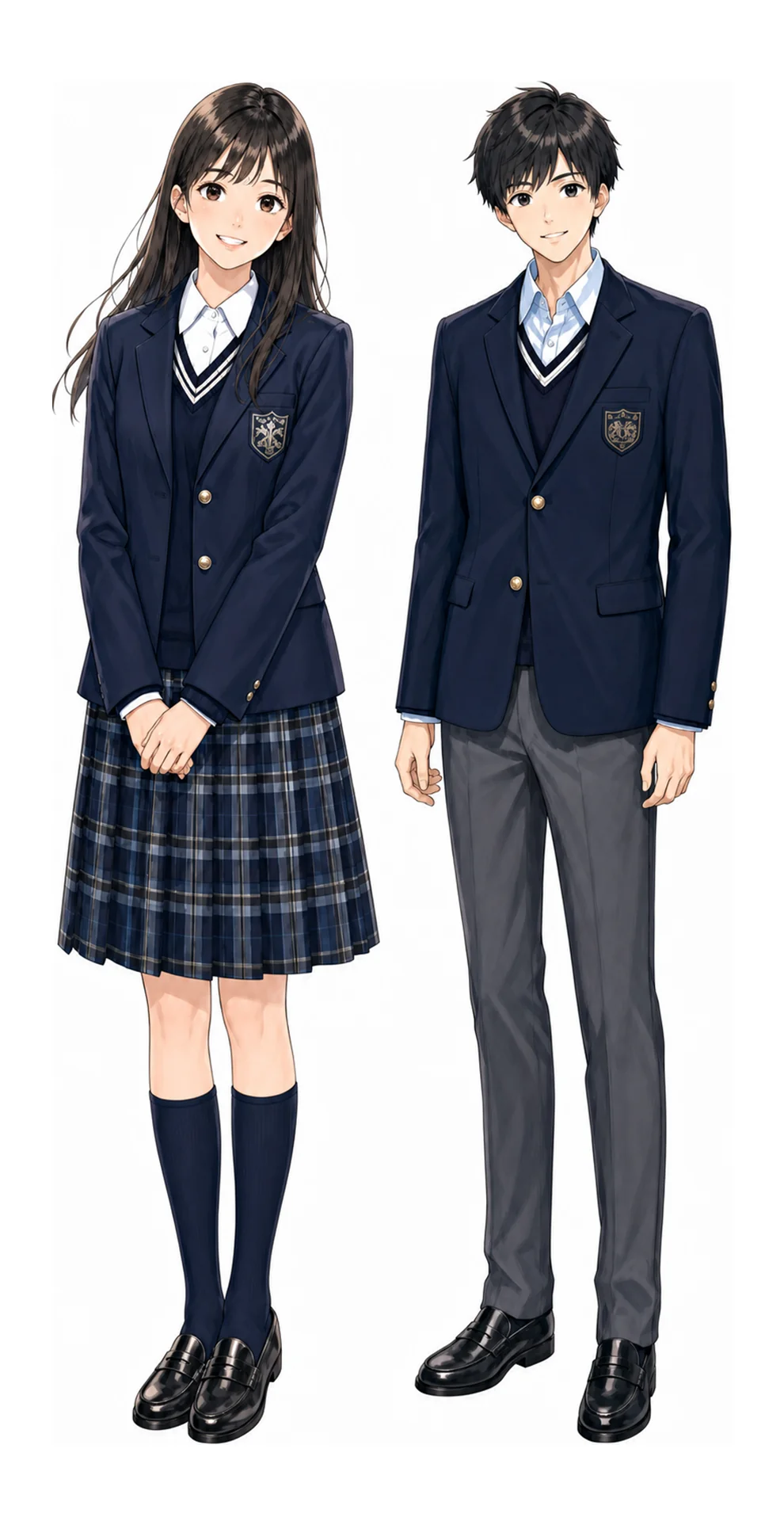 正則の制服(男子・女子)イラスト
