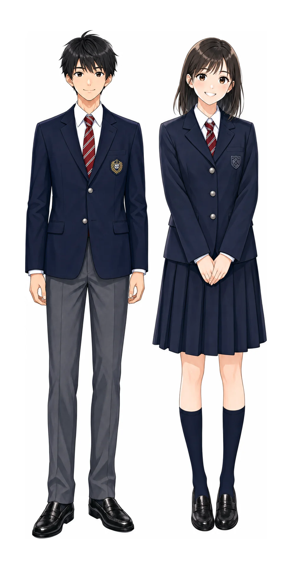 東海大学付属高輪台の制服(男子・女子)イラスト