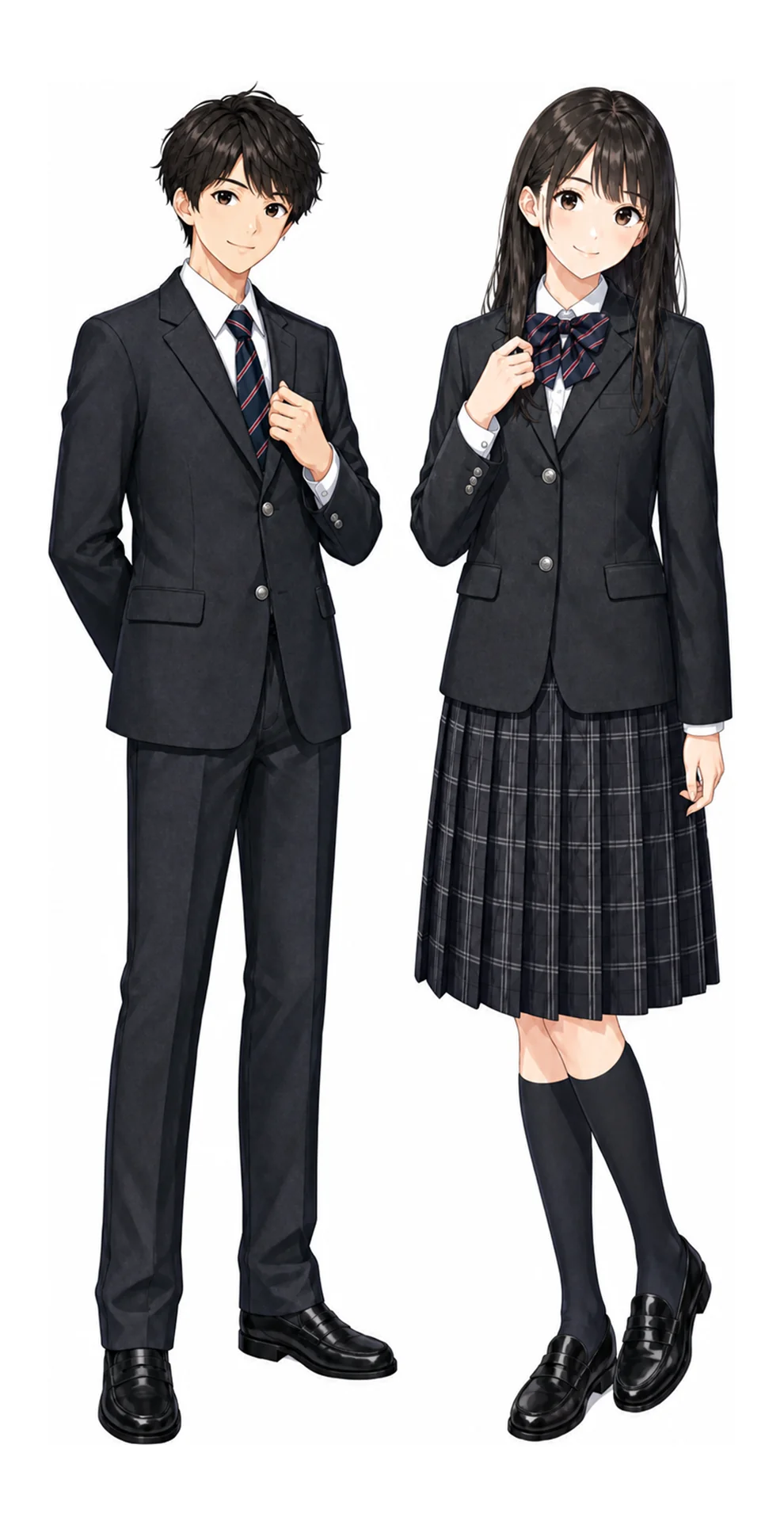 総合芸術の制服(男子・女子)イラスト
