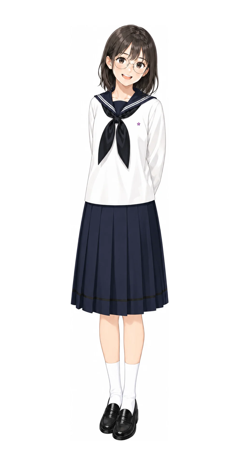 成女の女子制服イラスト