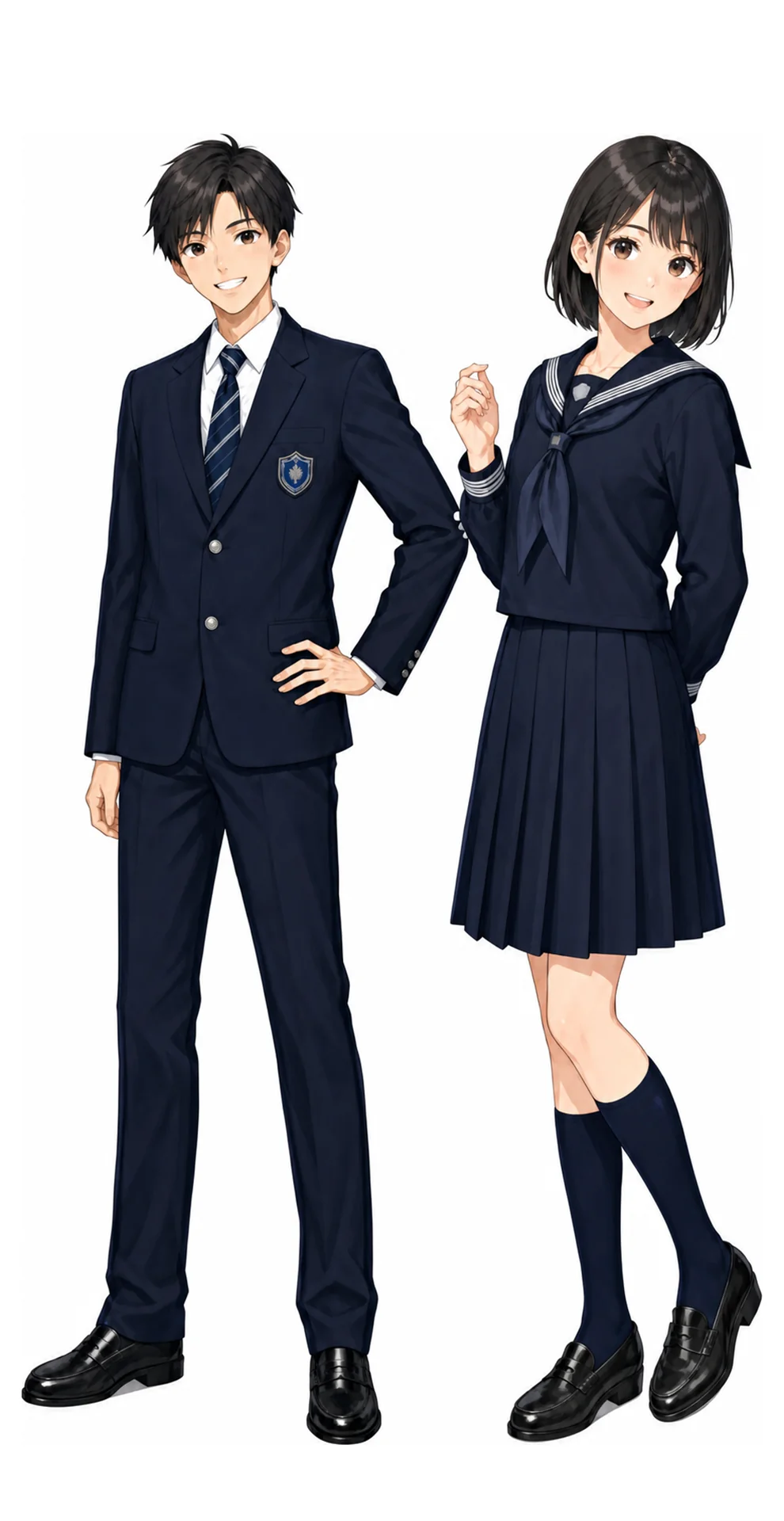 目白研心の制服(男子・女子)イラスト