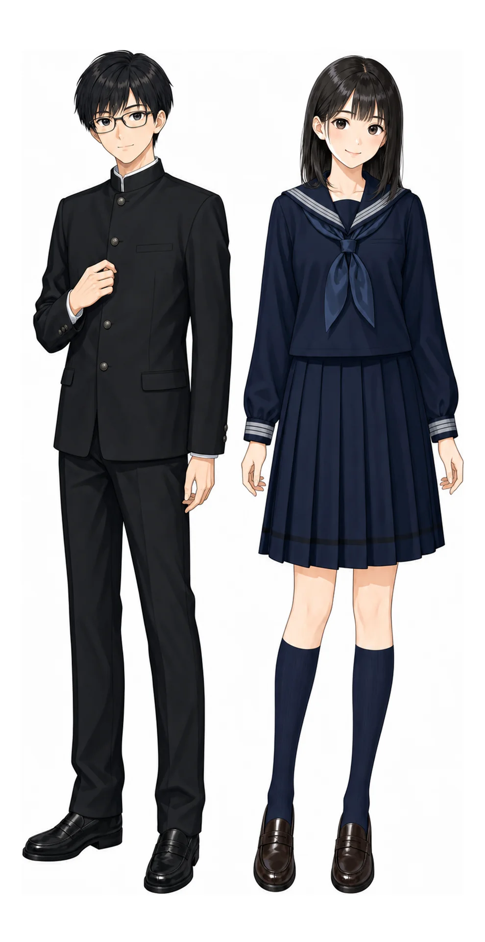 竹早の制服(男子・女子)イラスト