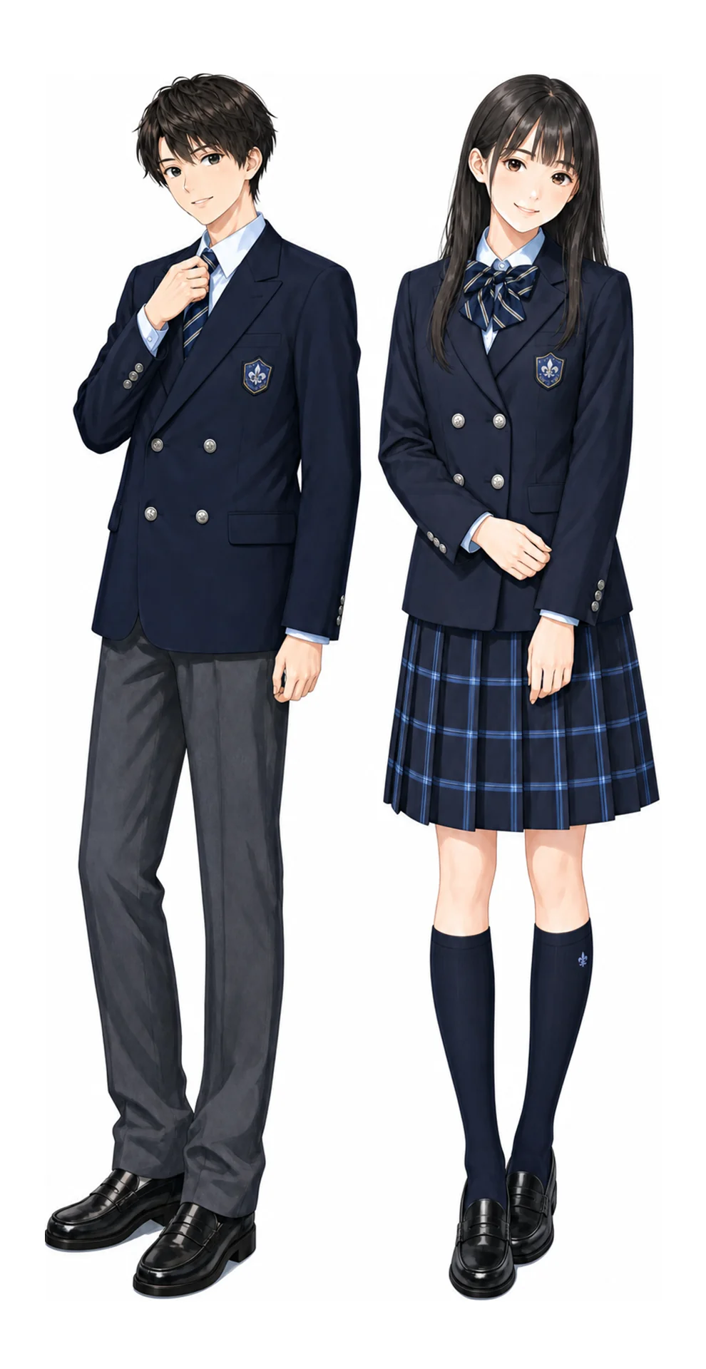 駒込の制服(男子・女子)イラスト