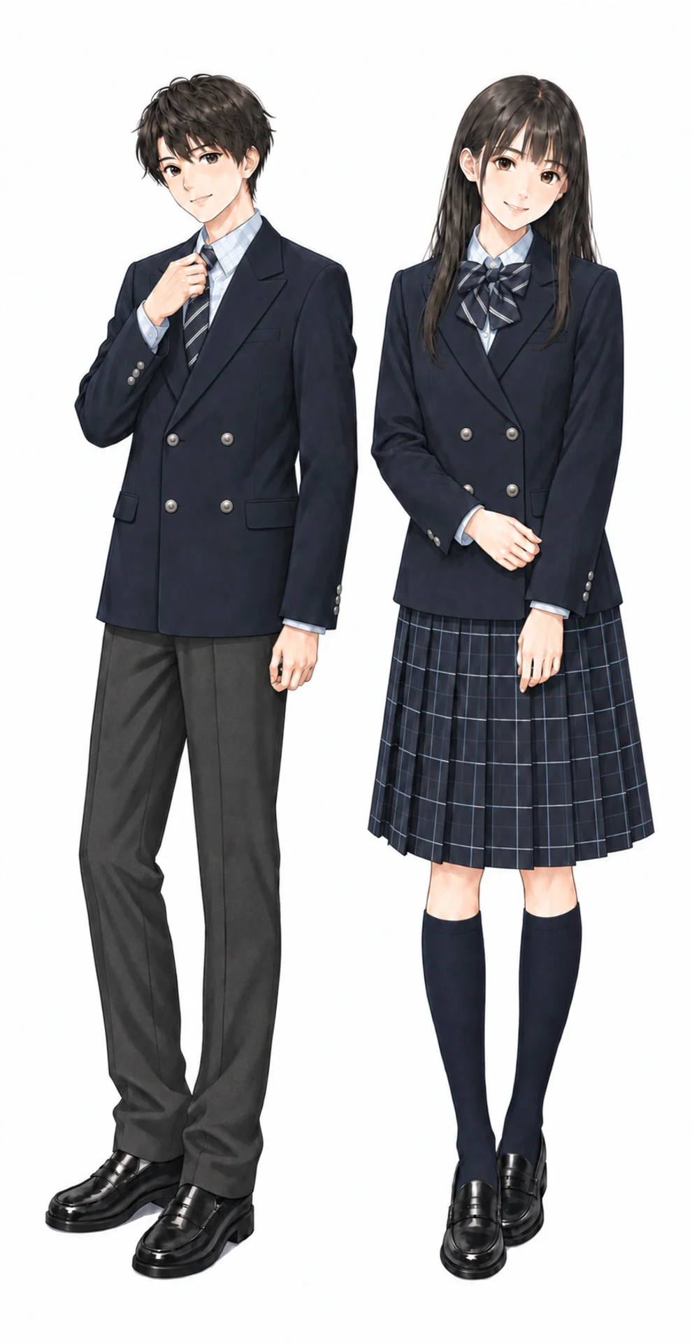 駒込の制服(男子・女子)イラスト