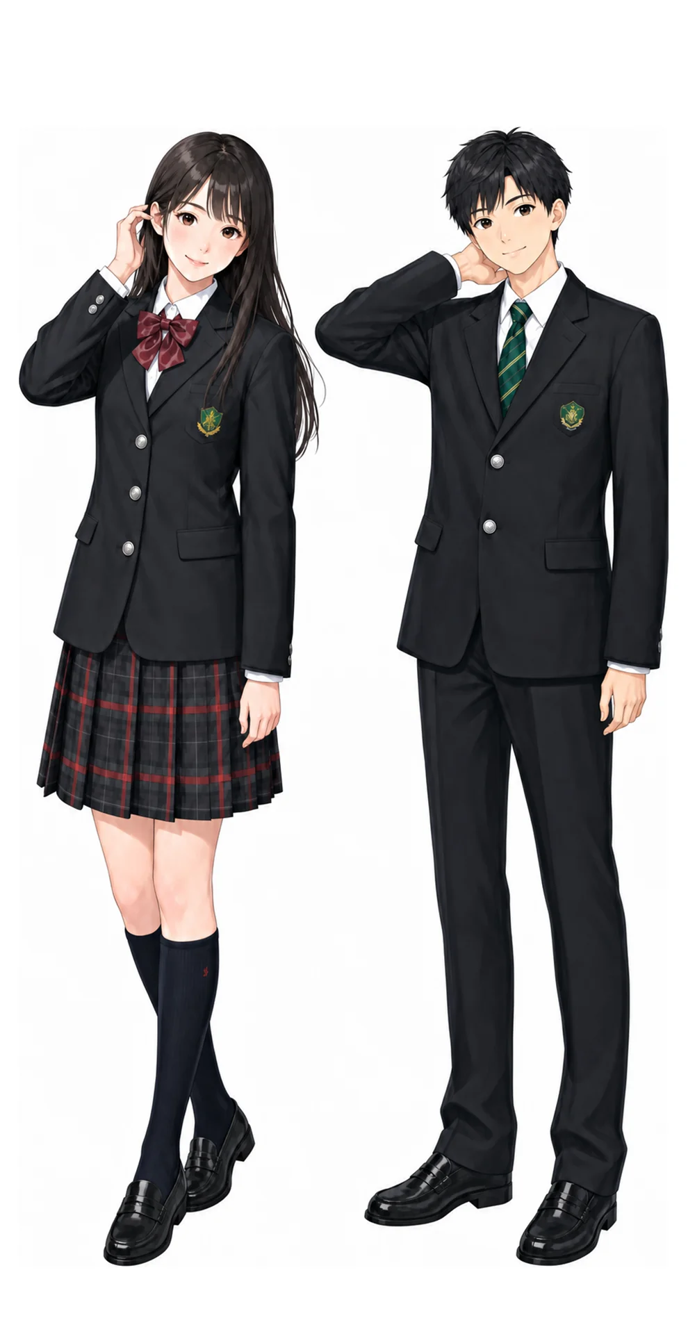 昭和第一の制服(男子・女子)イラスト