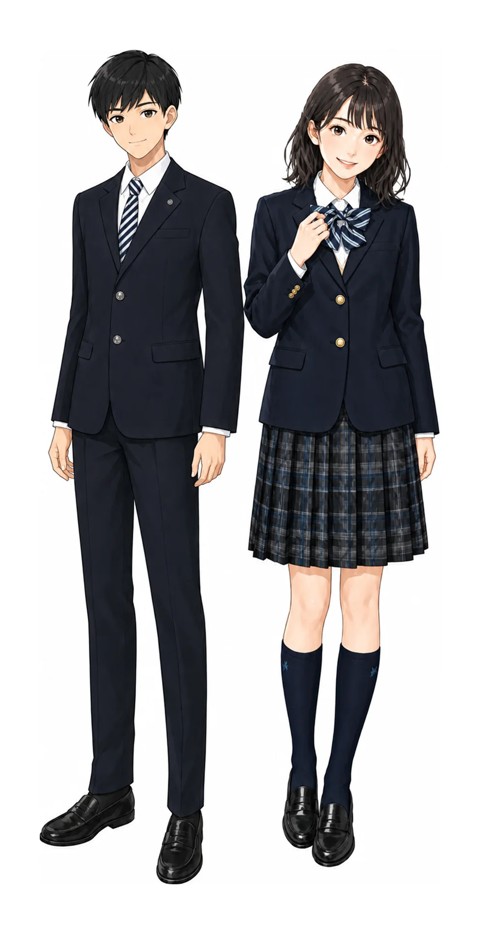東洋大学京北の制服(男子・女子)イラスト