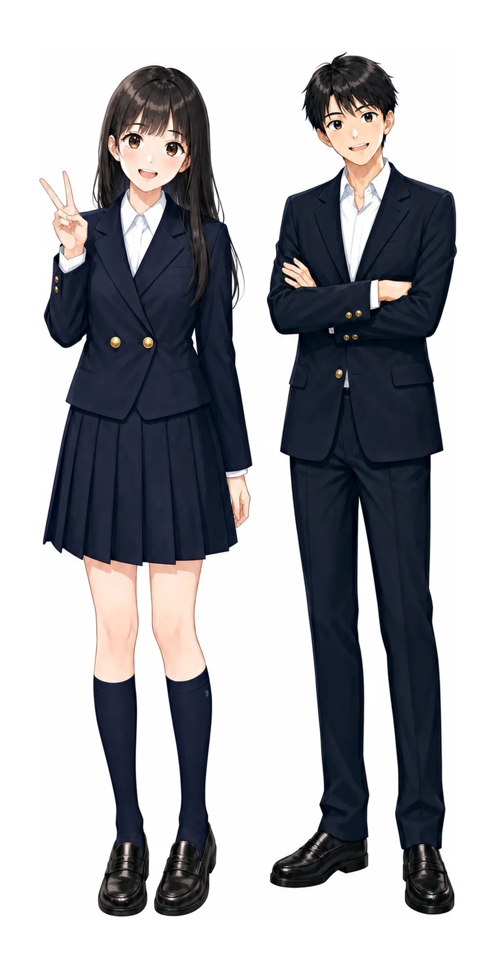 東京芸術大学音楽学部附属音楽の制服（男子・女子）イラスト