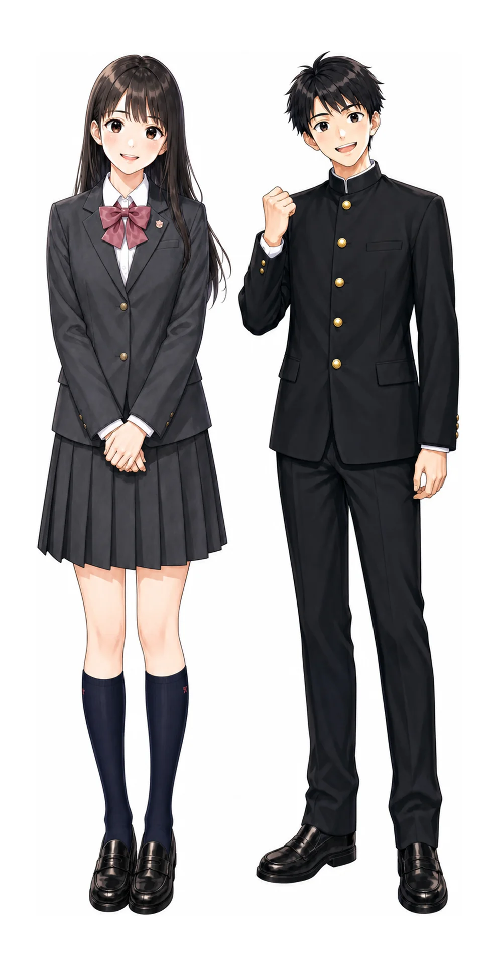 白鷗の制服（男子・女子）イラスト